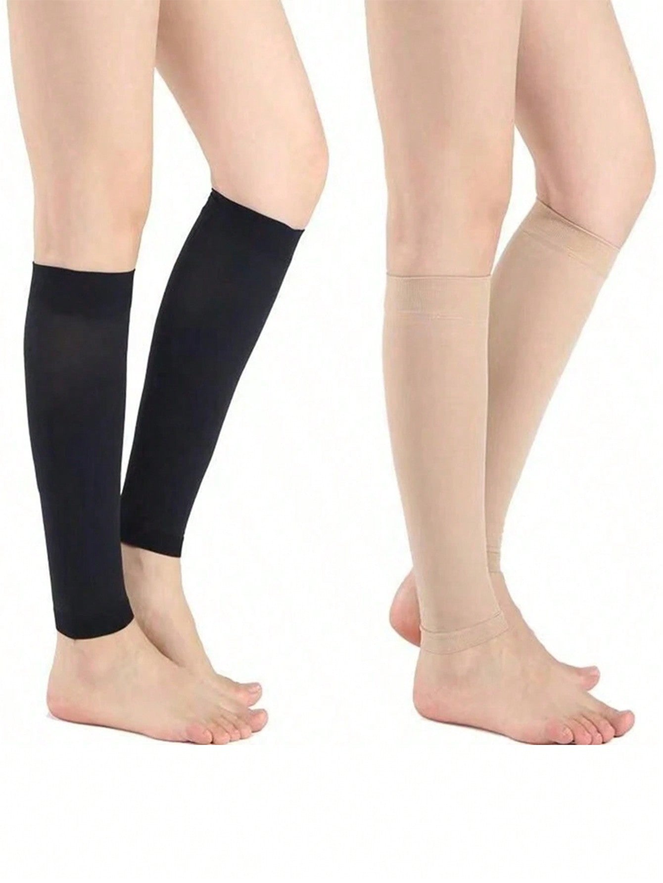 2 Pairs Of Compression Socks For Men And Women Venous Calf Socks Soreness Sports Sleeve Socks Slim Calf To Prevent Outdoor Varicose Vein Pressure