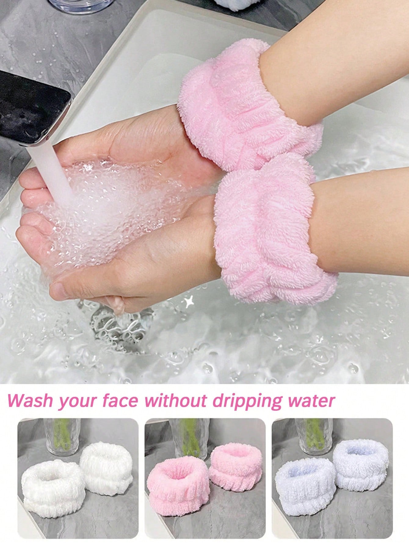 3pcs Set Headband, Gloves, Wrist Sweatband, Microfiber Wristband Towel, Facial Cleansing Wrist Band, Women's Moisture-Wicking Wrist Band, Makeup, Sports Sweat-Absorbing Band To Prevent Liquid Leakage, Sports Fitness Sweat-Absorbing Wrist Wrap