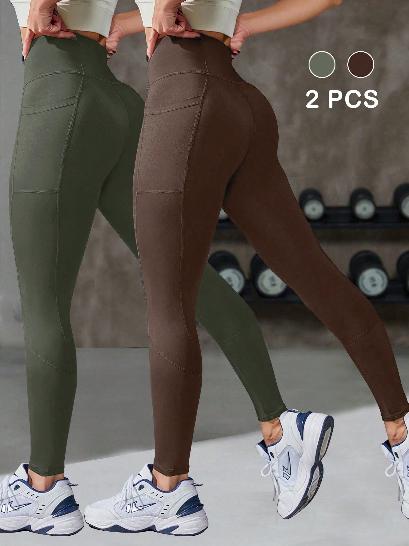 Yoga Basic Solid Color Slim-Fit Leggings, Casual Everyday Wear