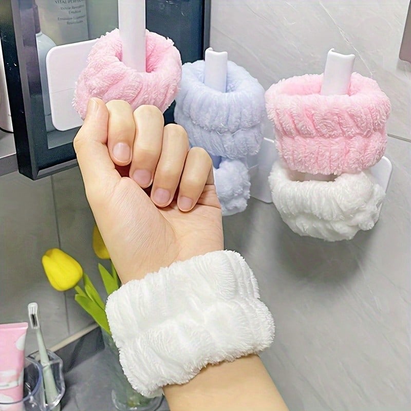 3pcs Set Headband, Gloves, Wrist Sweatband, Microfiber Wristband Towel, Facial Cleansing Wrist Band, Women's Moisture-Wicking Wrist Band, Makeup, Sports Sweat-Absorbing Band To Prevent Liquid Leakage, Sports Fitness Sweat-Absorbing Wrist Wrap