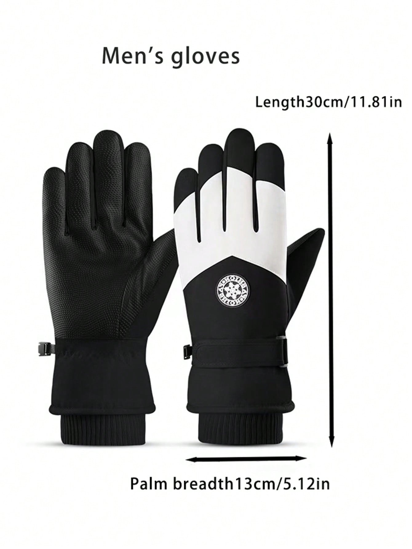 1 Pair Winter Ski Gloves, Touchscreen, Waterproof, Warm