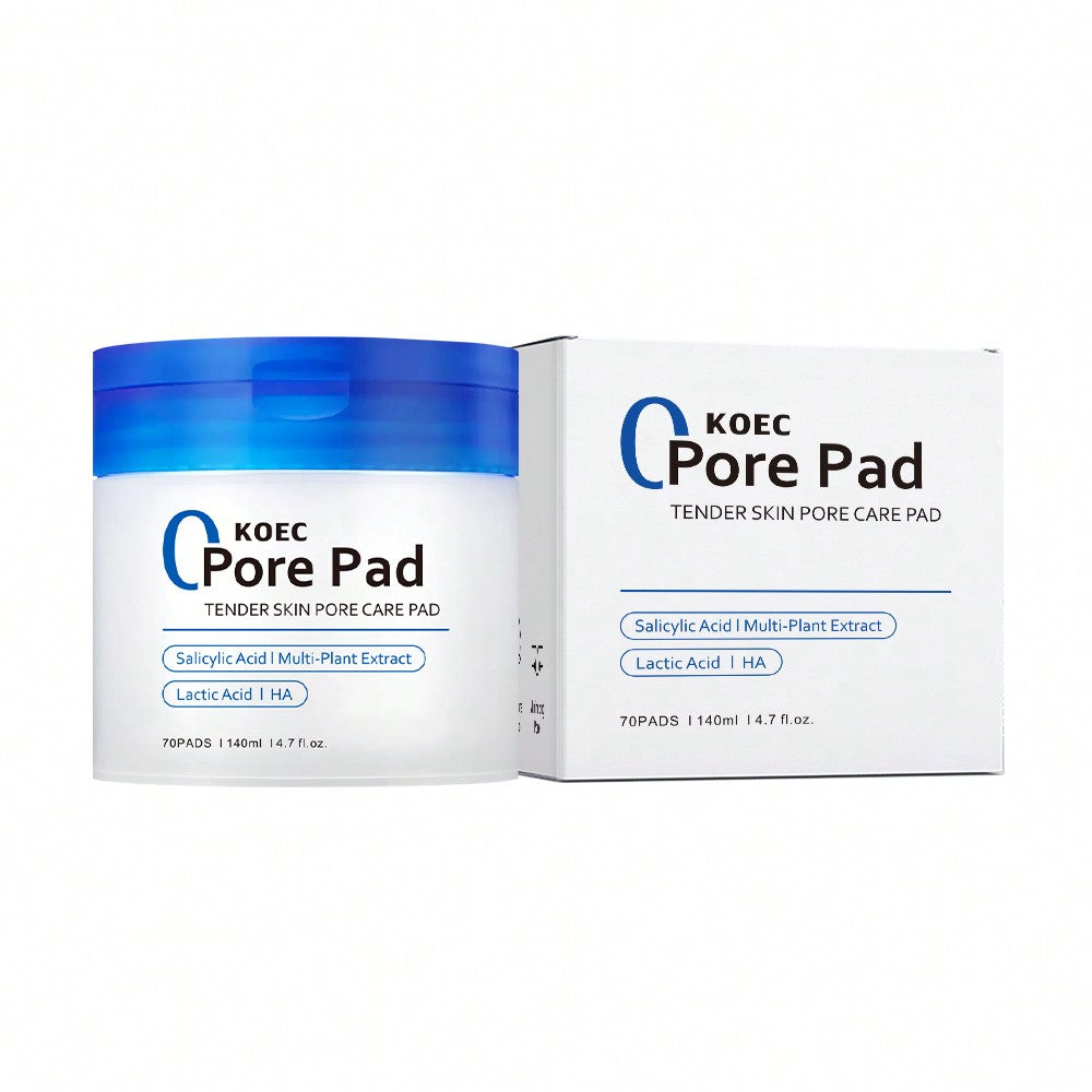 KOEC KOEC Zero Pore Pads 70Pads, Dual-Textured Facial Toner Pads For Exfoliation And Pore Care With AHA Lactic Acid