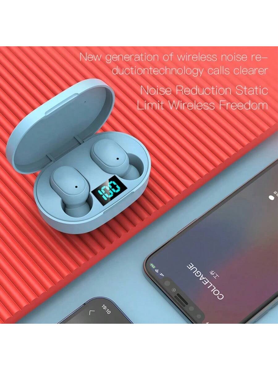 E6S TWS Wireless Earphones Bluetooth 5.0 Headphones Waterproof Earbuds LED Display HD Stereo Bass Mic Wireless Headphones Bluetooth Earphone Control Sport Headset Waterproof Microphone Music Earphone Work On All Smartphone