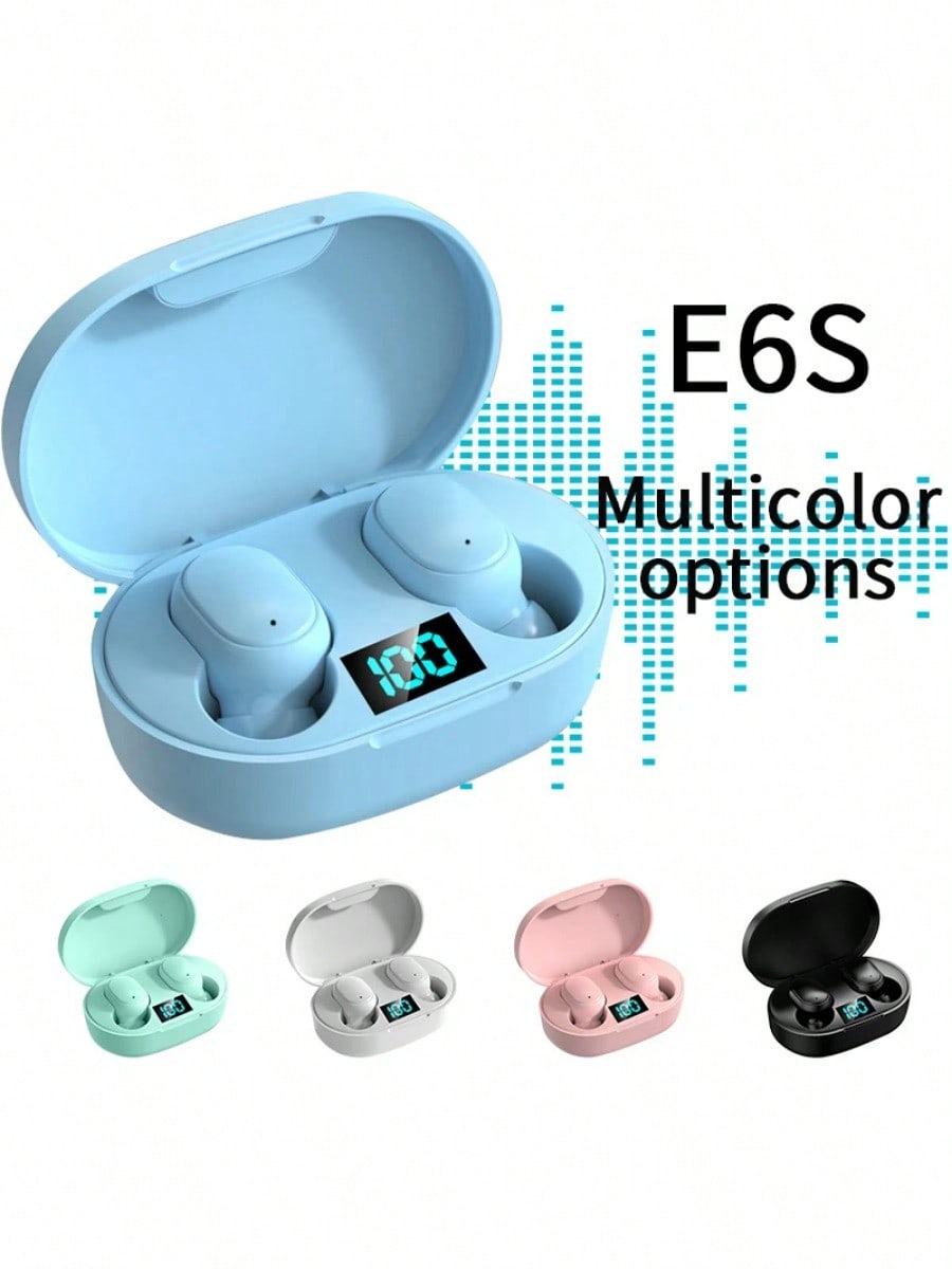 E6S TWS Wireless Earphones Bluetooth 5.0 Headphones Waterproof Earbuds LED Display HD Stereo Bass Mic Wireless Headphones Bluetooth Earphone Control Sport Headset Waterproof Microphone Music Earphone Work On All Smartphone