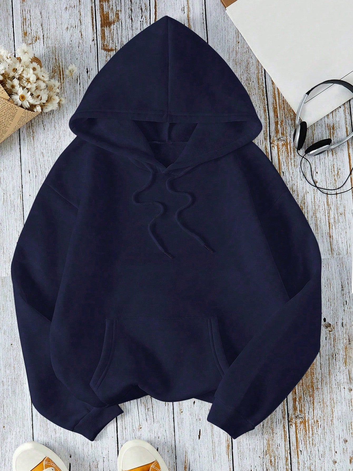 INAWLY Plus Size Graphic Print Casual Hoodie Sweatshirt