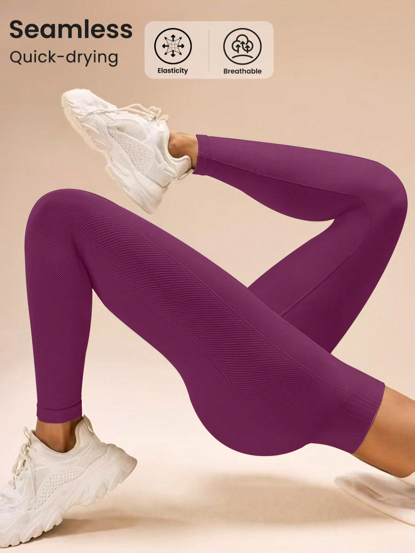 Solid High Waist Slim-Fit Leggings, Casual Everyday Wear