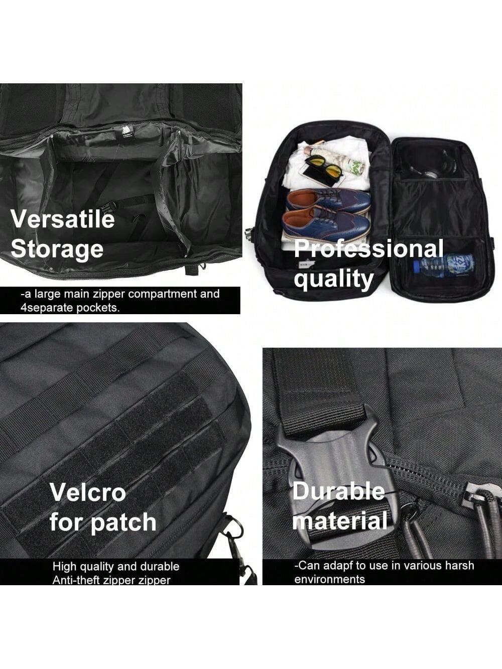 3 In 1 Tactical 45L Military Backpack Travel Duffle Bag For Weekender Gym Workout Deployment