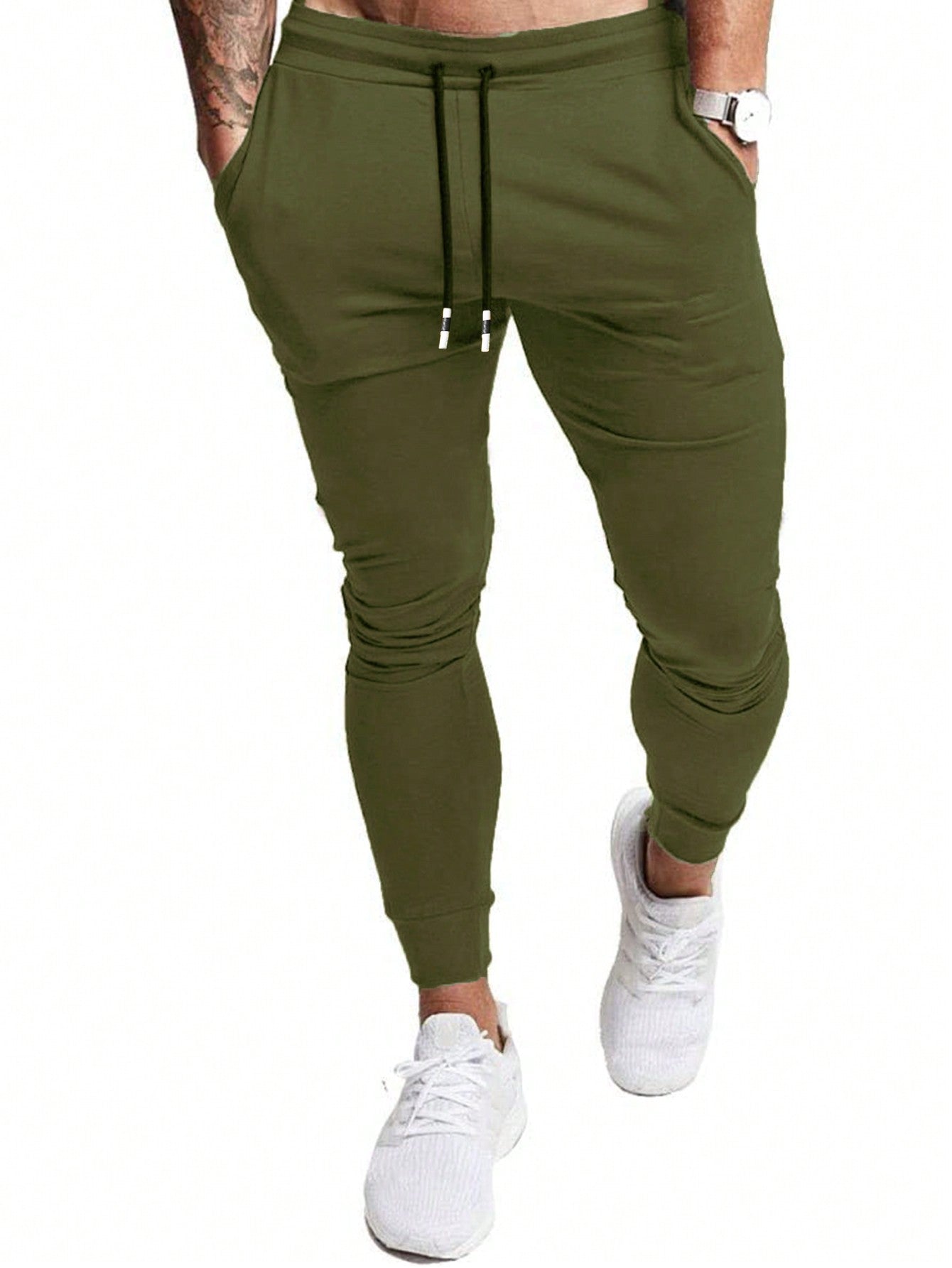 3 Pcs Men's Casual Jogger Sweatpants Slim Fit Drawstring Deep Pockets Gym Running Workout Stretch Sweatpants