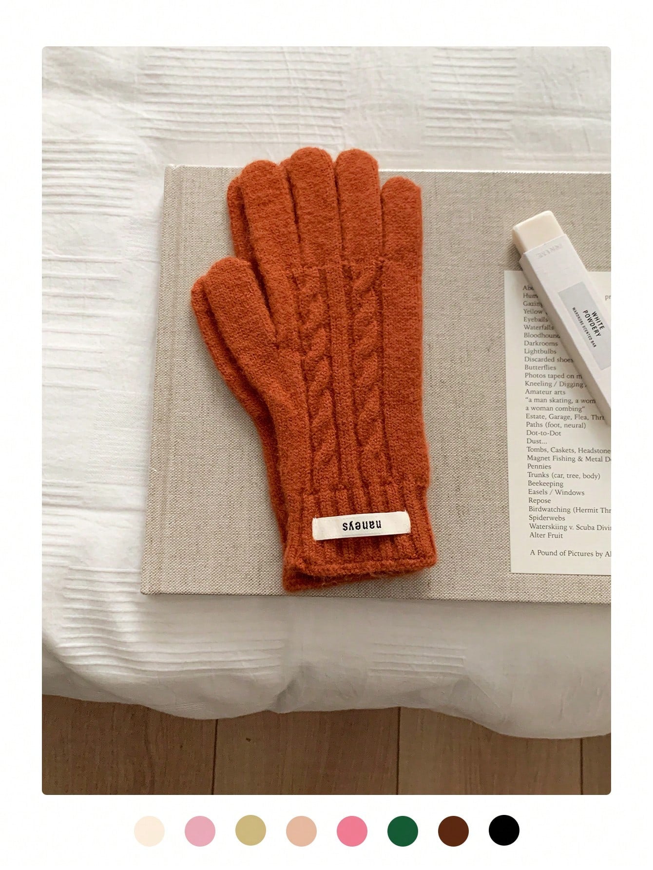 1 Pair Vintage Cable Knit Fingerless Gloves, Slim Fit, Touchscreen Compatible, Warm, Solid Color, For Women, Winter, Outdoor/Cycling, Student
