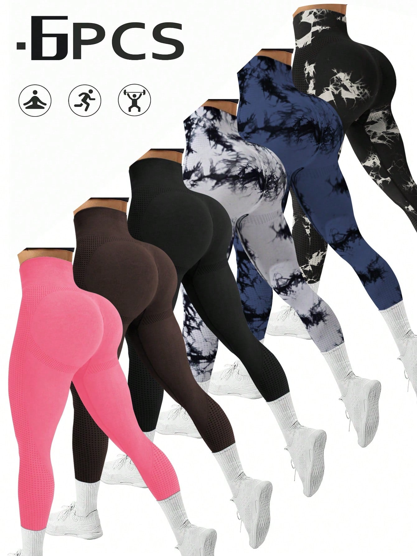 SHEIN Sport Studio 4pcs Seamless High Stretch Sports Leggings