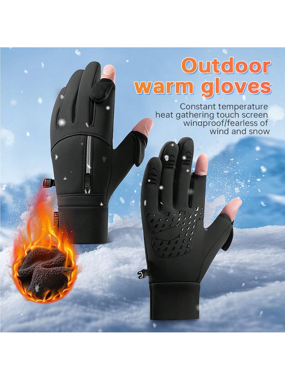 Winter Cycling Gloves, Touchscreen Running Gloves For Men And Women With Anti-Lost Buckles, Warm Cycling Gloves With Elastic Cuffs, Non-Slip And Waterproof Full-Finger Hand Warmers