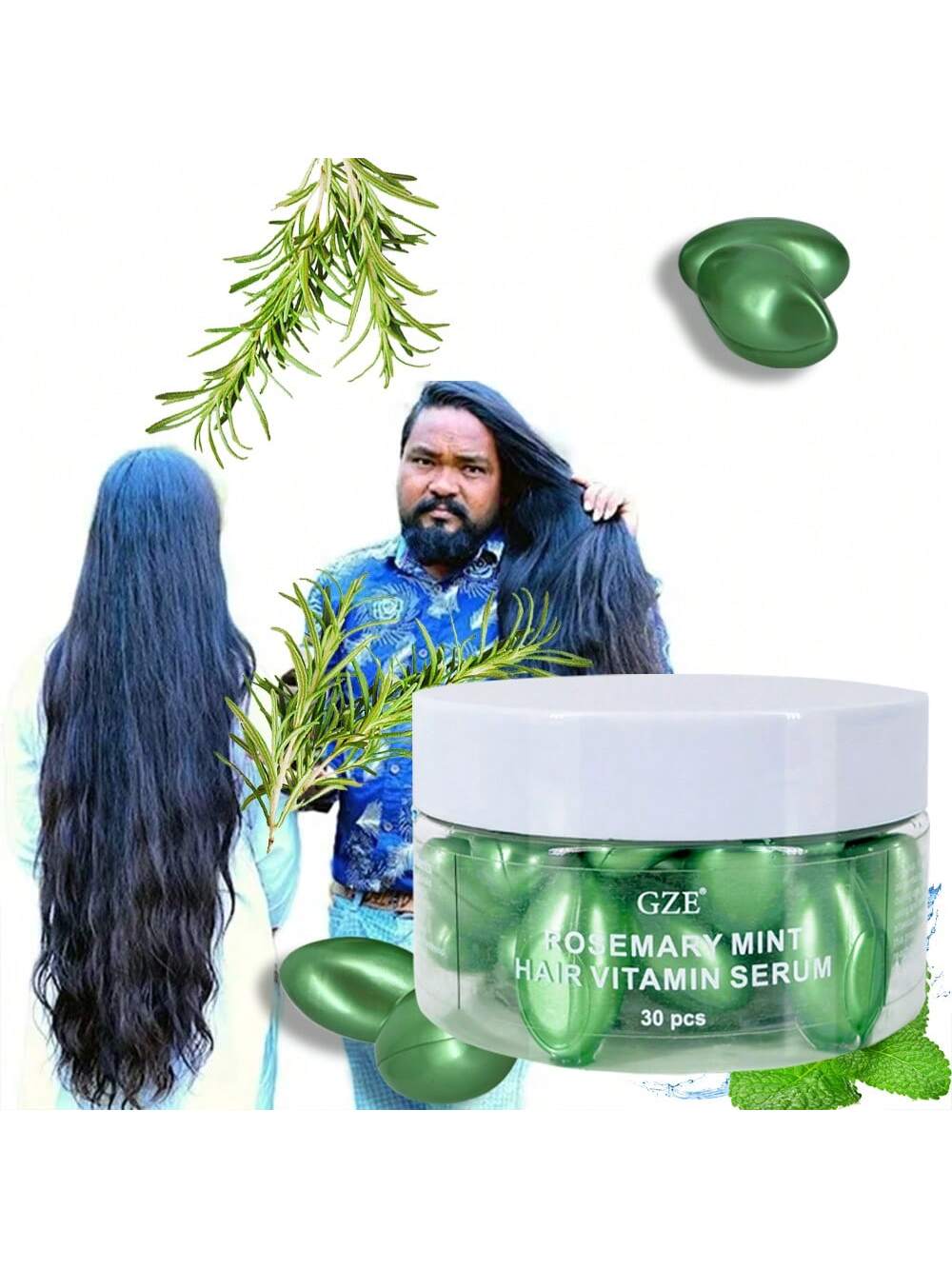 GZE ROSEMARY MINT HAIR VITAMINS Capsule With Rosemary Oil