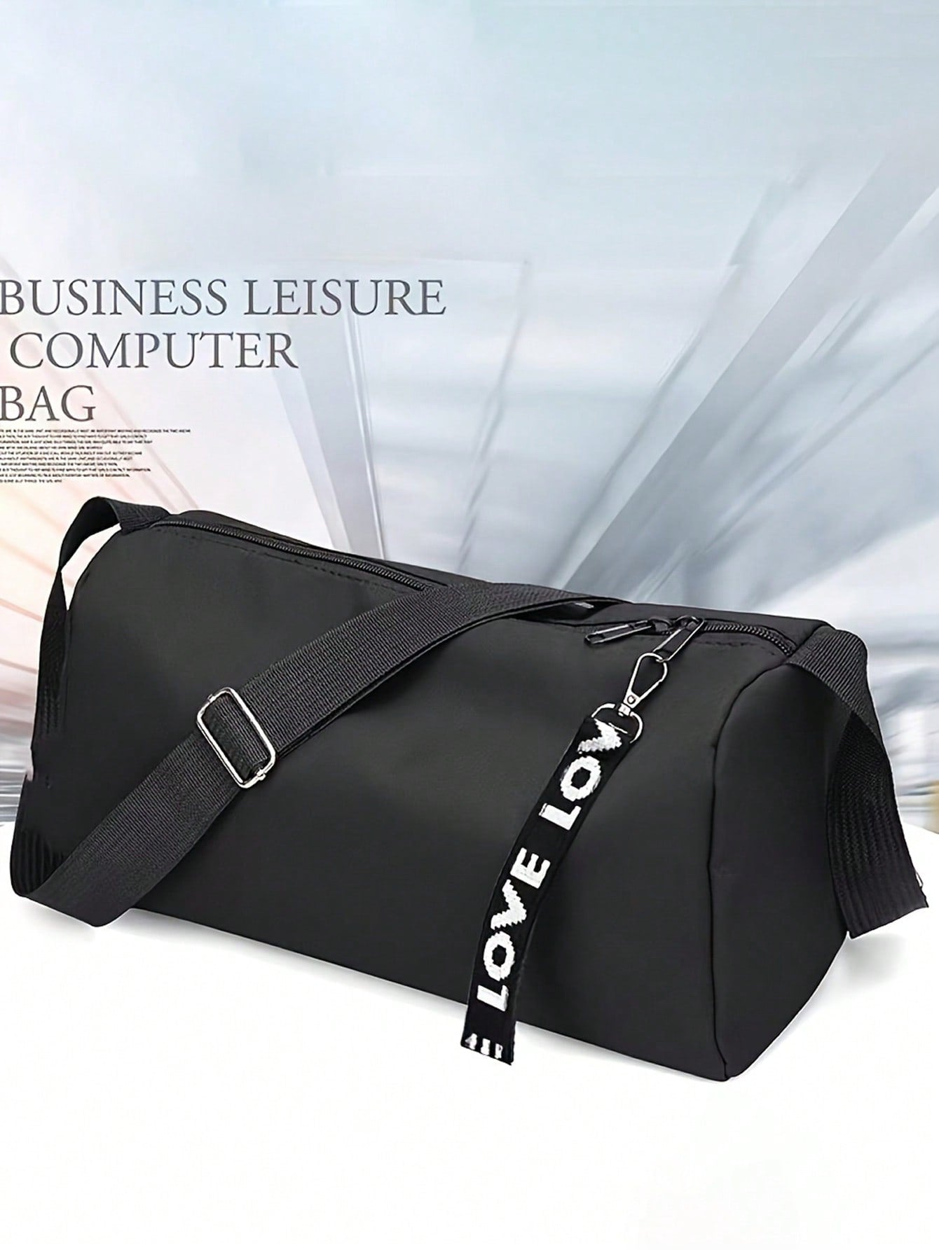 Fashionable Crossbody Yoga Bag - Durable Polyester, Black, Perfect For Fitness