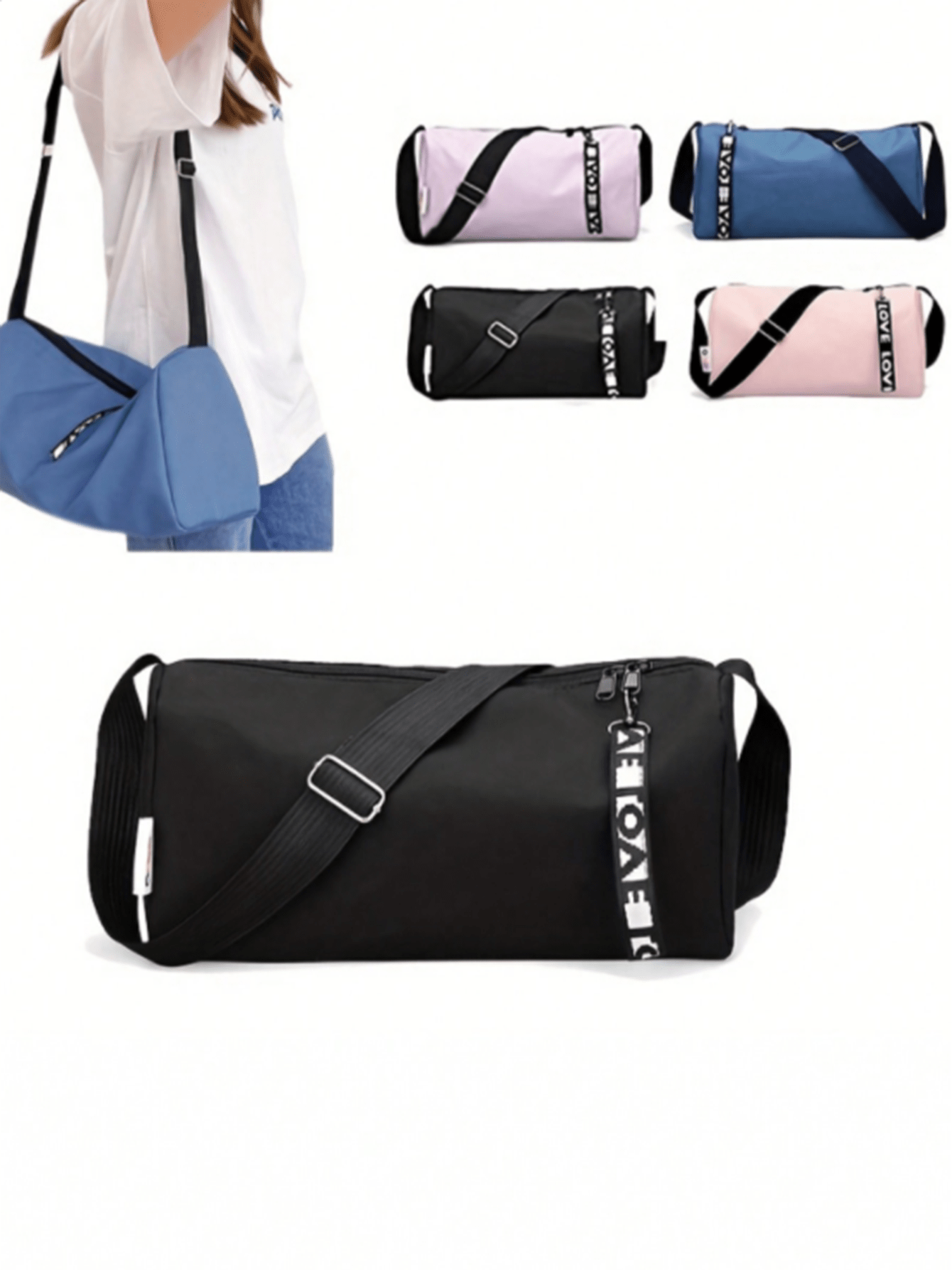 Fashionable Crossbody Yoga Bag - Polyester, Black, Perfect For Fitness