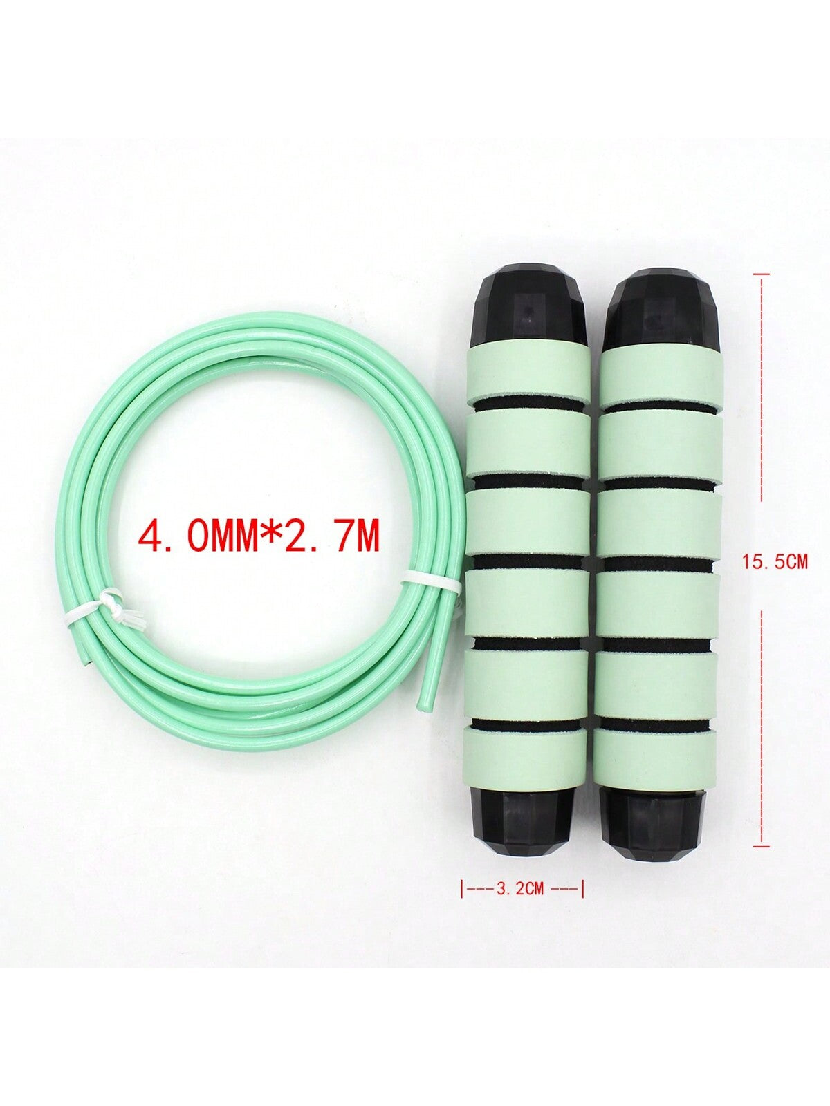 1pc Foam Jump Rope With Bearings, Sweat-Absorbing Handles, 4.0mm High-Quality PVC Steel Wire Rope, Fast Rotation, Suitable For Weight Loss