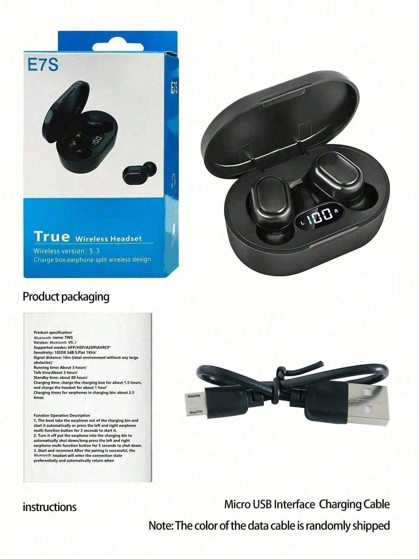 LED Display In-Ear Wireless Bluetooth Headphones With Noise Cancellation, Stereo Sound And Long Lasting Battery