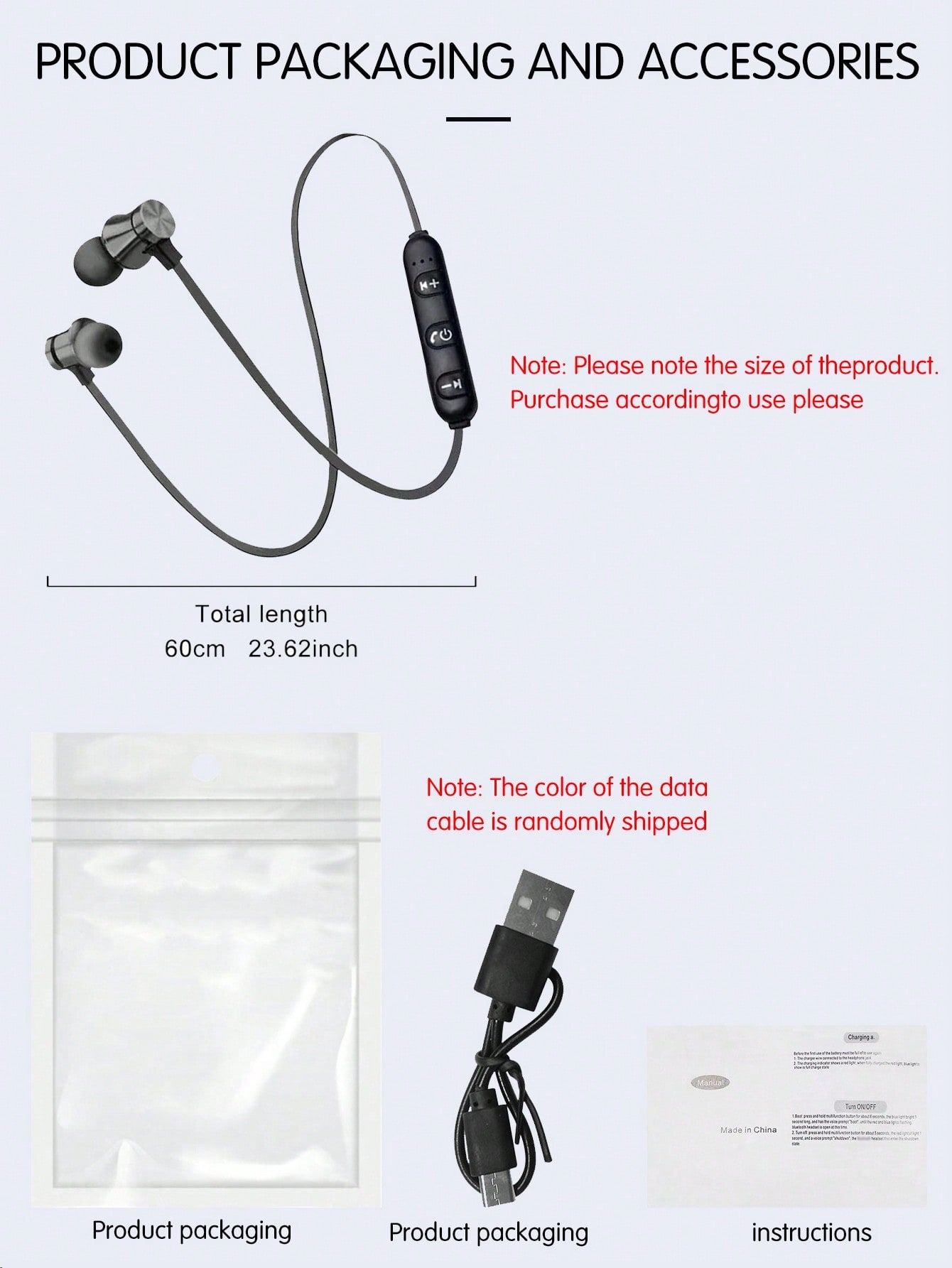 1pc Neckband Wireless Headset