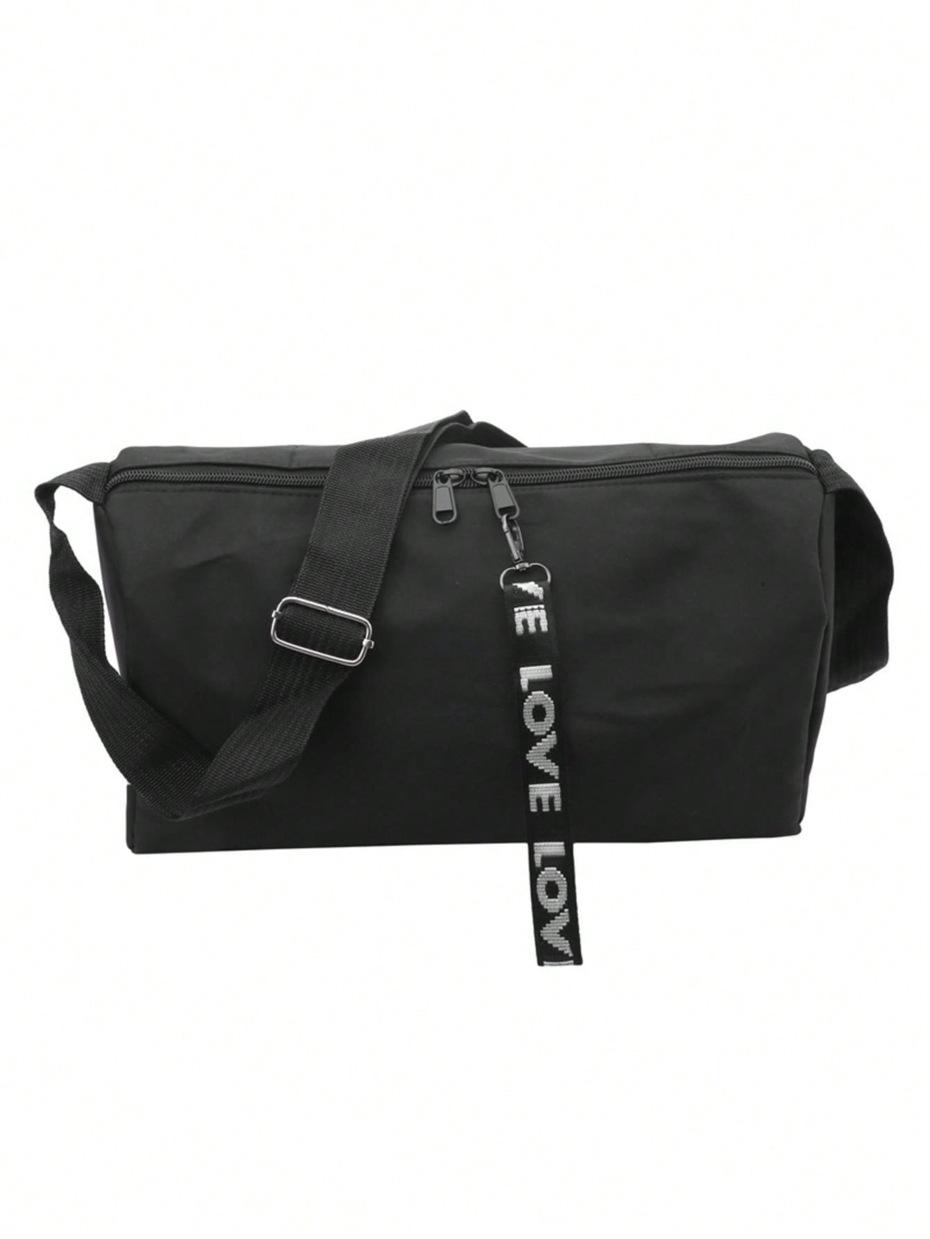 Fashionable Crossbody Yoga Bag - Polyester, Black, Perfect For Fitness