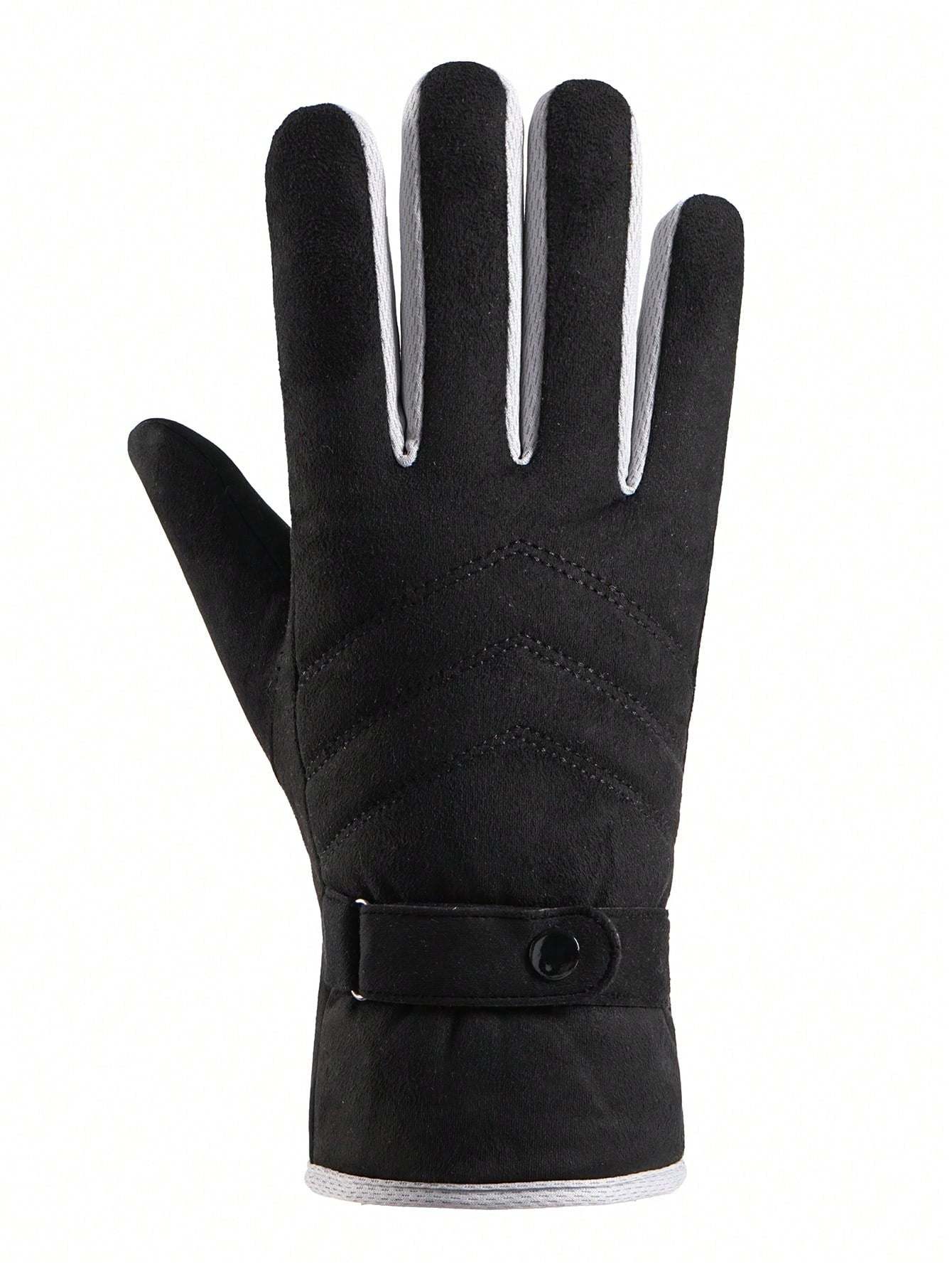 1 Pair Men's Winter Thermal Lined Warm Gloves, Windproof