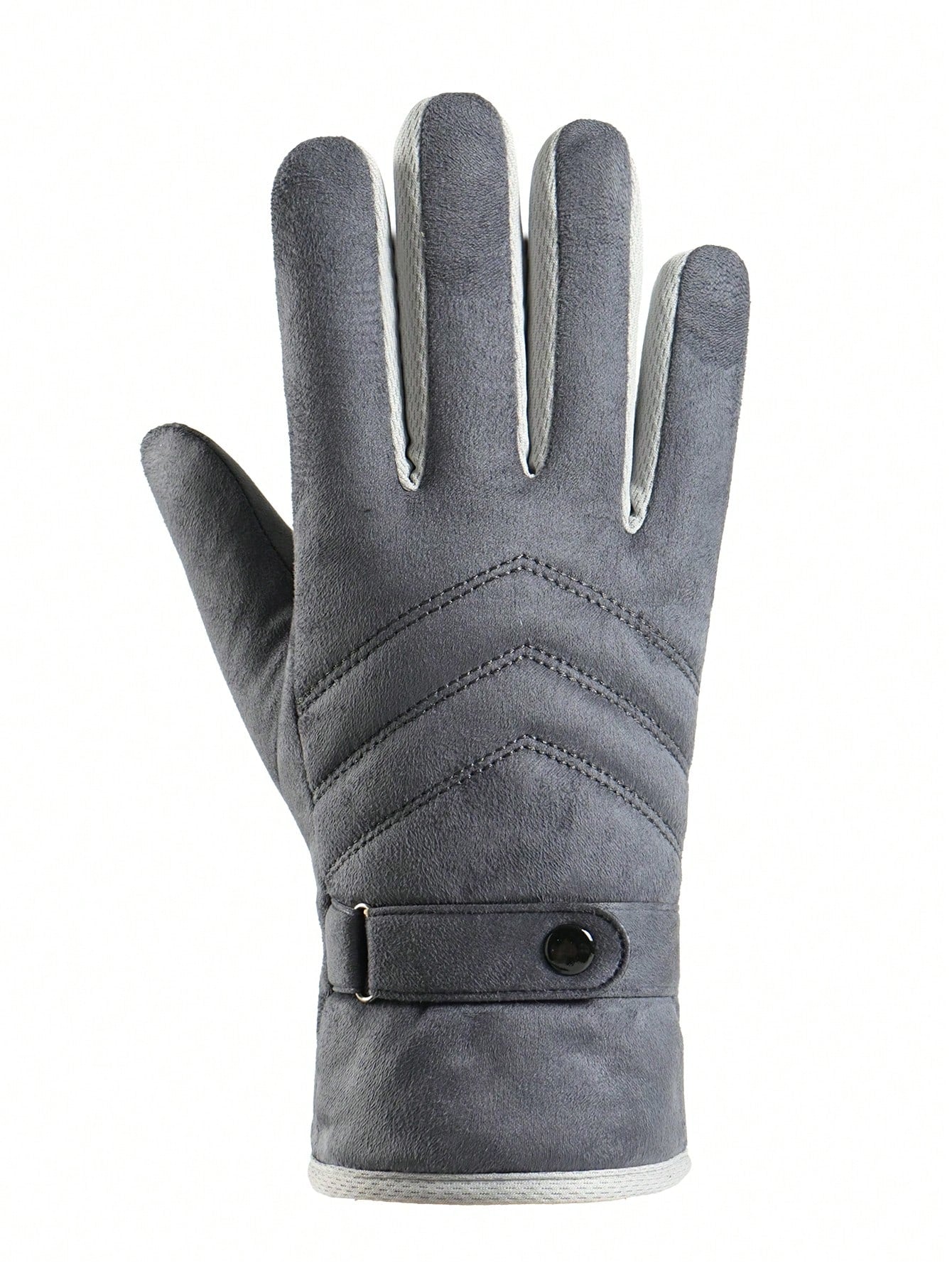 1 Pair Men's Winter Thermal Lined Warm Gloves, Windproof