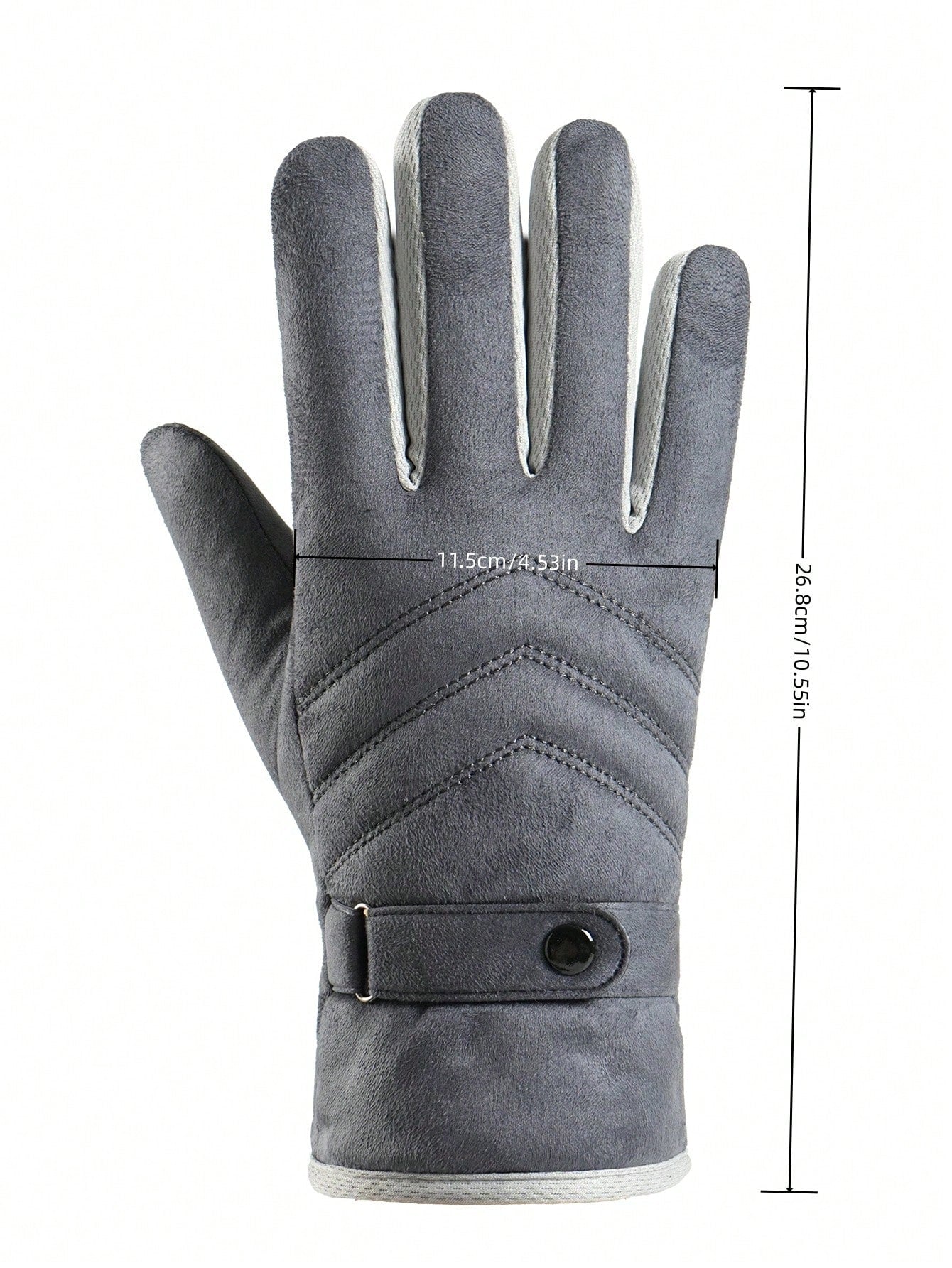 1 Pair Men's Winter Thermal Lined Warm Gloves, Windproof