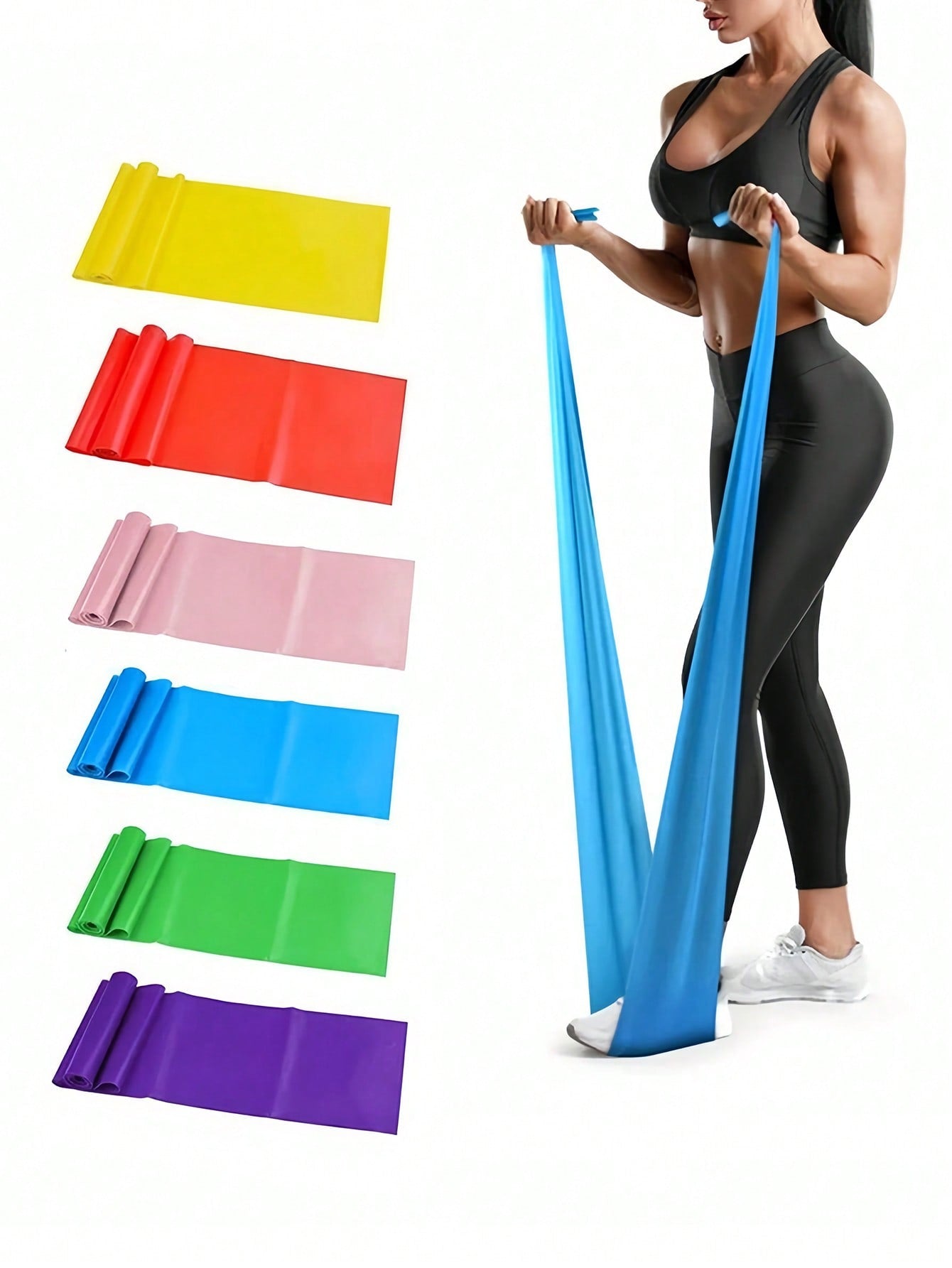 1pc 2025 New Resistance Band, Exercise Band For Strength Training, Yoga, Pilates, Stretching, Home Gym Workouts, Stretch Fitness Band