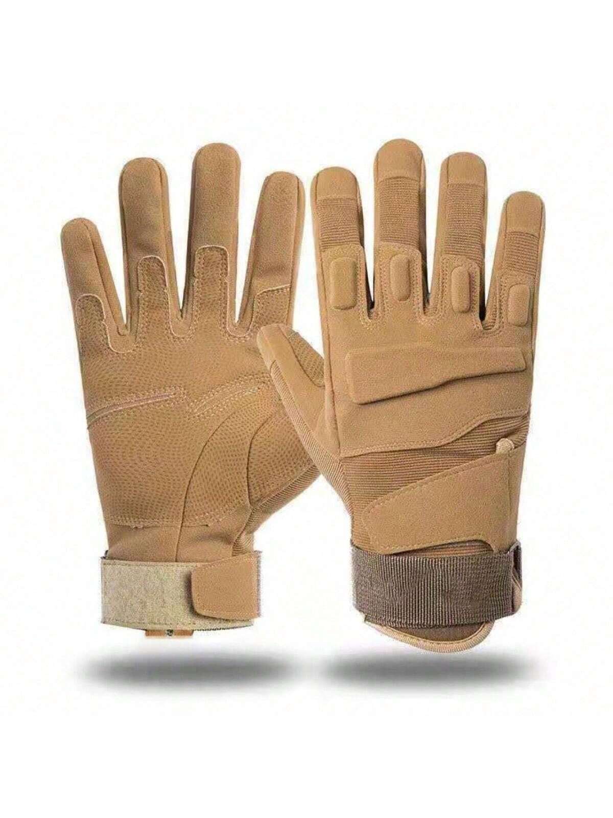 A Pair Full Finger Gloves For Man,Adjustable Touchscreen Airsoft Glove For Motorcycles Cycling Motorbike Hiking Work Outdoor Sports