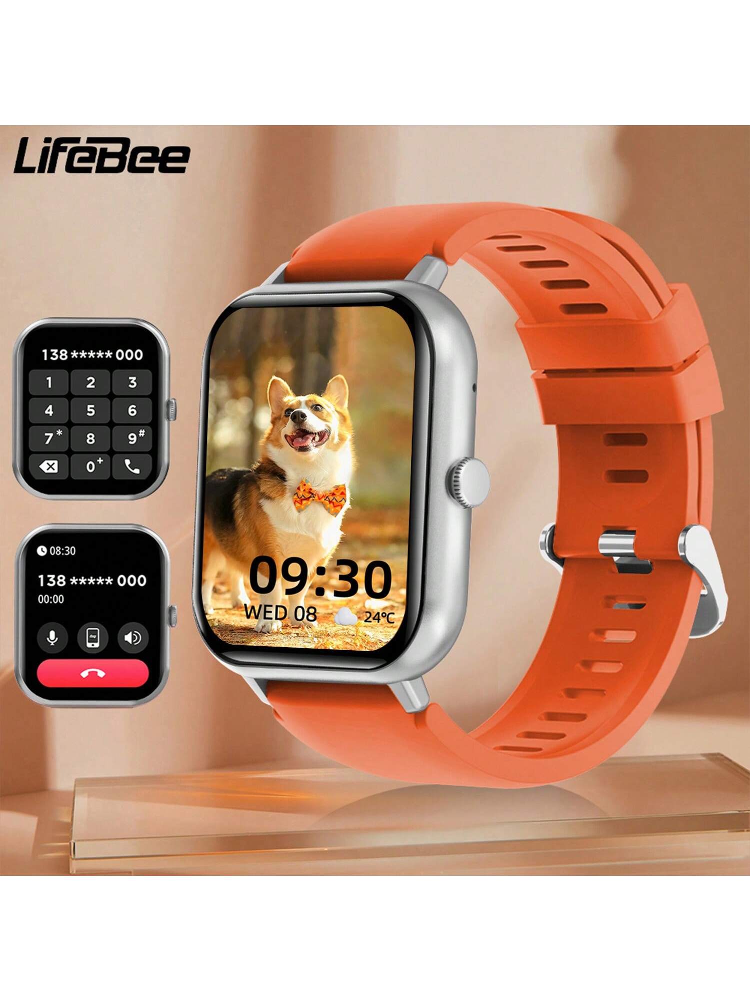 LIFEBEE LIFEBEE Smart Watch For Women Men, 1.83 Inch Wireless Calling Smart Watch (Answer/Make Call), Activity Tracker, 100  Sport Modes, Pedometer, Message Alerts, Custom Watch Faces, Step Watch, Sport Fitness Tracker Watch