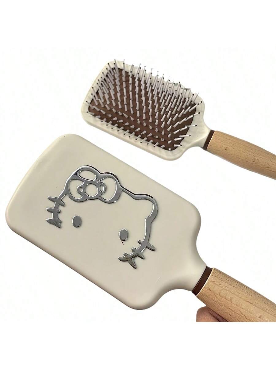 Sanrio Sanrio Series Wooden Air Cushion Comb, Wooden Handle Airbag Massage Comb, Anti-Static Curly Hair Comb That Does Not Get Stuck, Cartoon Solid Wood Feel