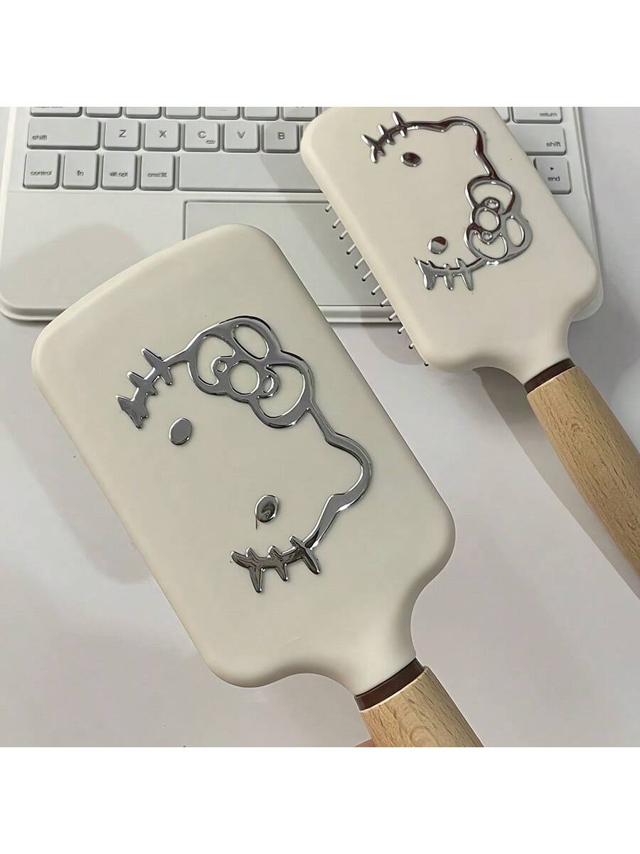 Sanrio Sanrio Series Wooden Air Cushion Comb, Wooden Handle Airbag Massage Comb, Anti-Static Curly Hair Comb That Does Not Get Stuck, Cartoon Solid Wood Feel