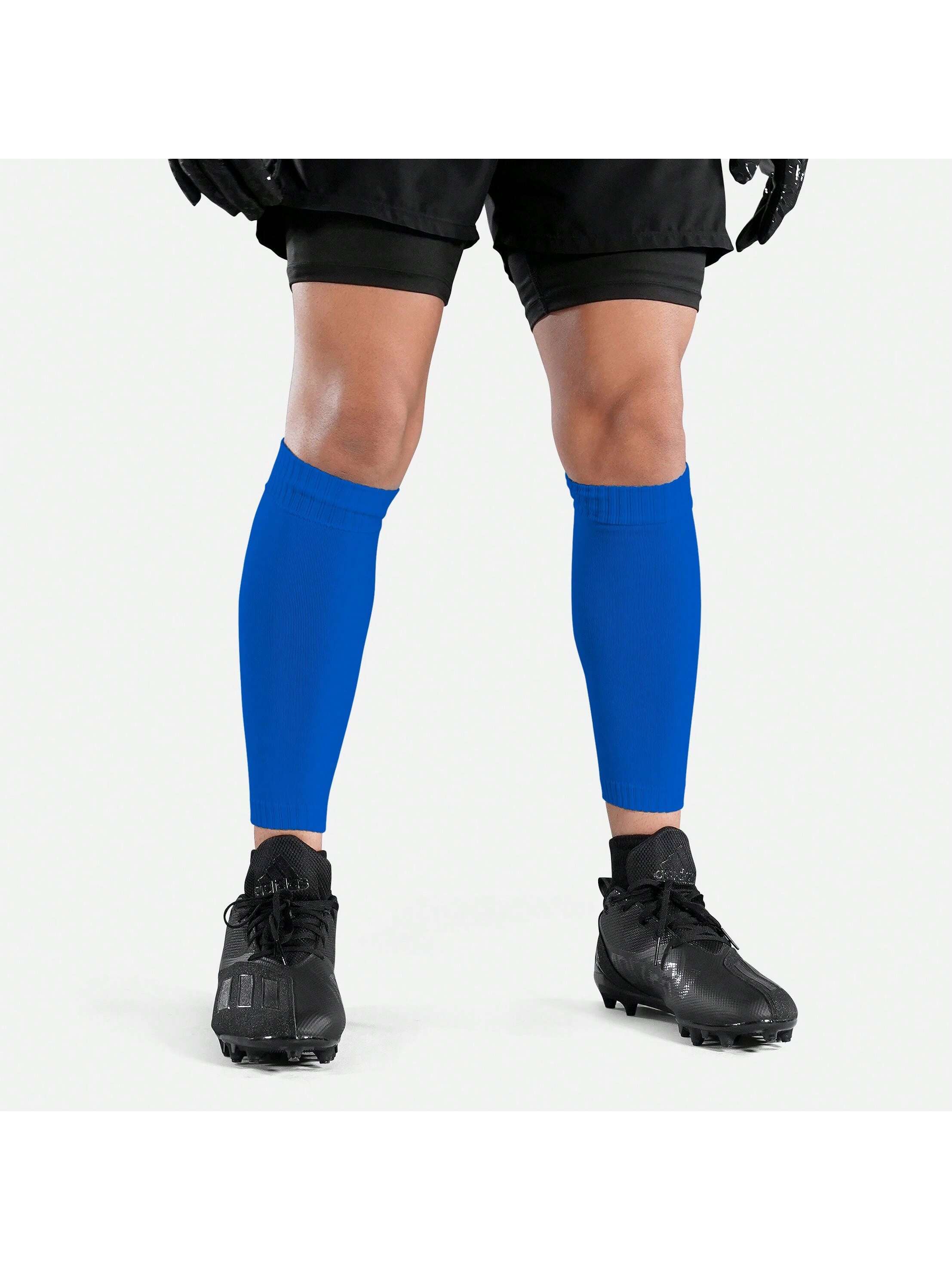 Hue Blue Knitted Compression Calf Sleeves