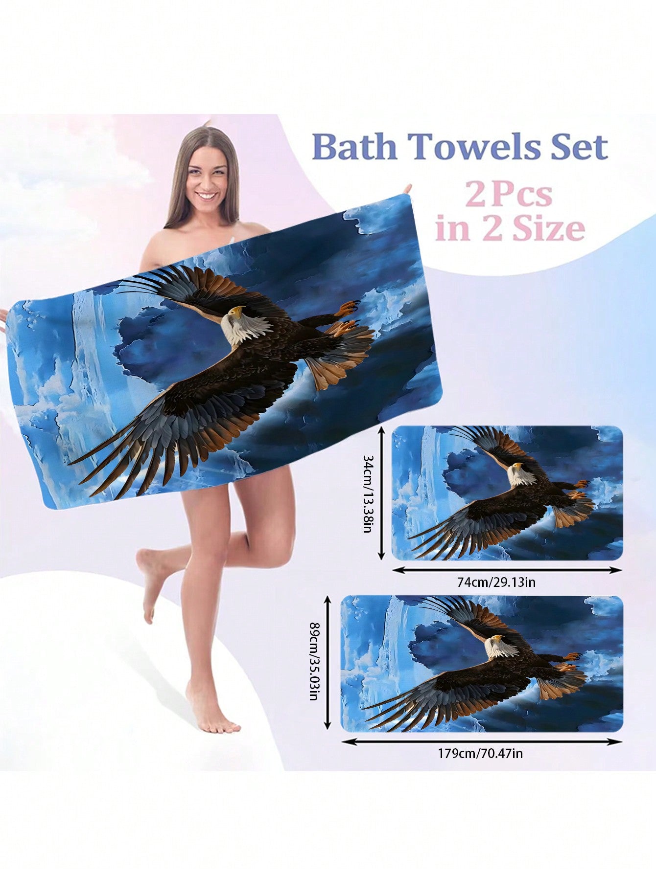 1pc/2pcs Microfiber Soft Shower Face Towels Large Bath Towel Set, -Thick, Quick-Dry Highly Absorbent Hand Towels Washcloths Sets, Kitchen Dish Towel, For Bathroom, Pool