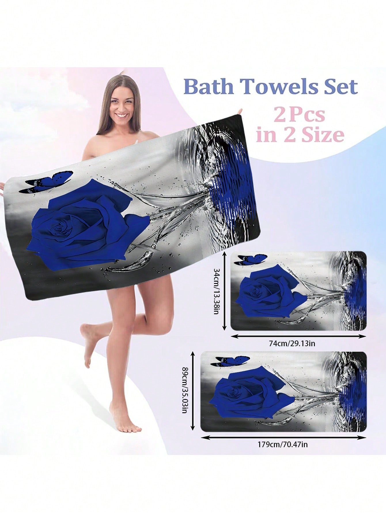 1pc/2pcs Microfiber Soft Shower Face Towels Large Bath Towel Set, -Thick, Quick-Dry Highly Absorbent Hand Towels Washcloths Sets, Kitchen Dish Towel, For Bathroom, Pool