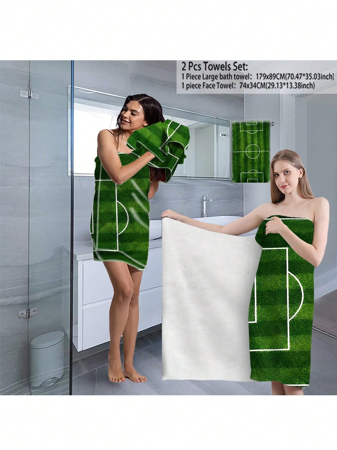 1pc/2pcs Microfiber Soft Shower Face Towels Large Bath Towel Set, -Thick, Quick-Dry Highly Absorbent Hand Towels Washcloths Sets, Kitchen Dish Towel, For Bathroom, Pool