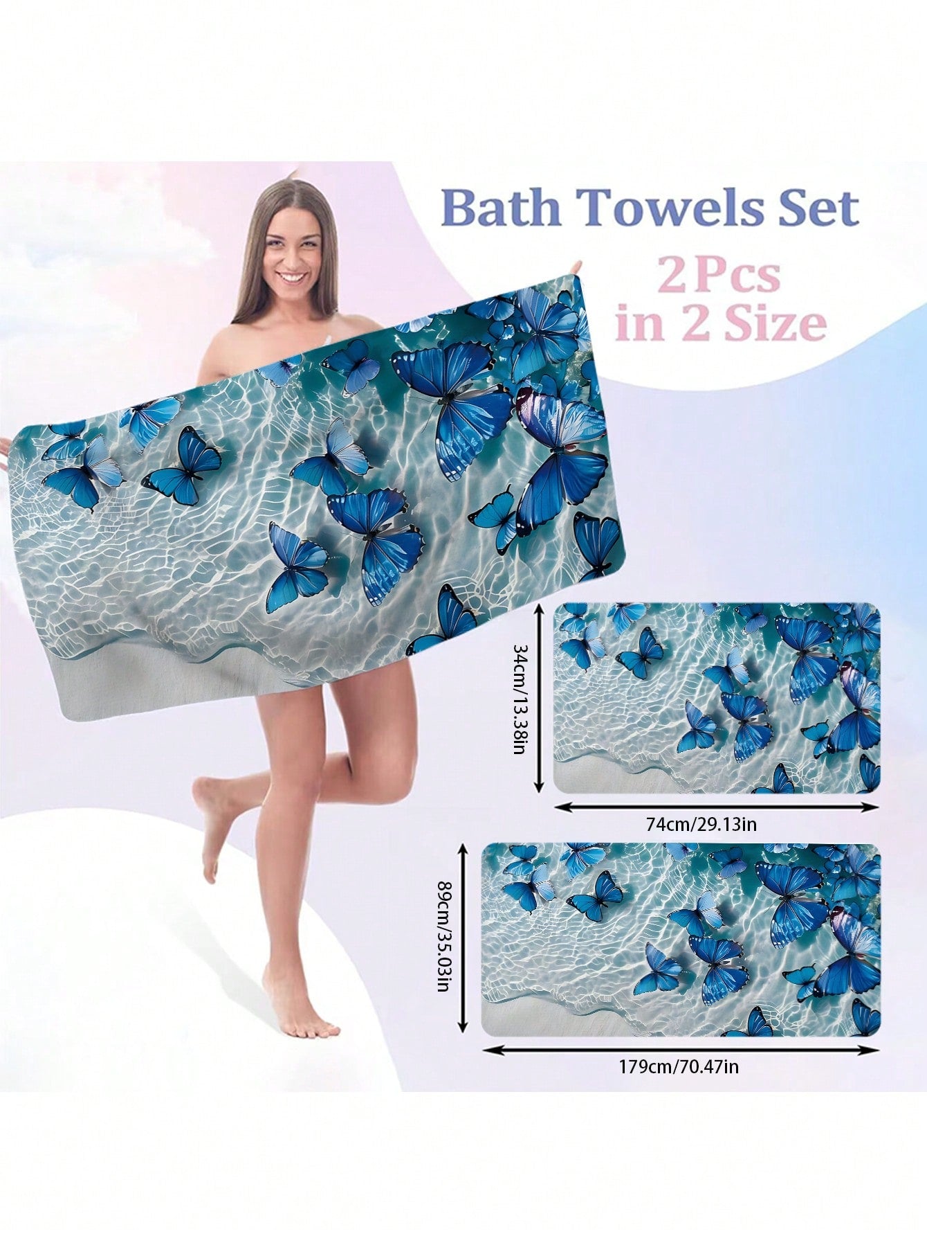 1pc/2pcs Microfiber Soft Shower Face Towels Large Bath Towel Set, -Thick, Quick-Dry Highly Absorbent Hand Towels Washcloths Sets, Kitchen Dish Towel, For Bathroom, Pool