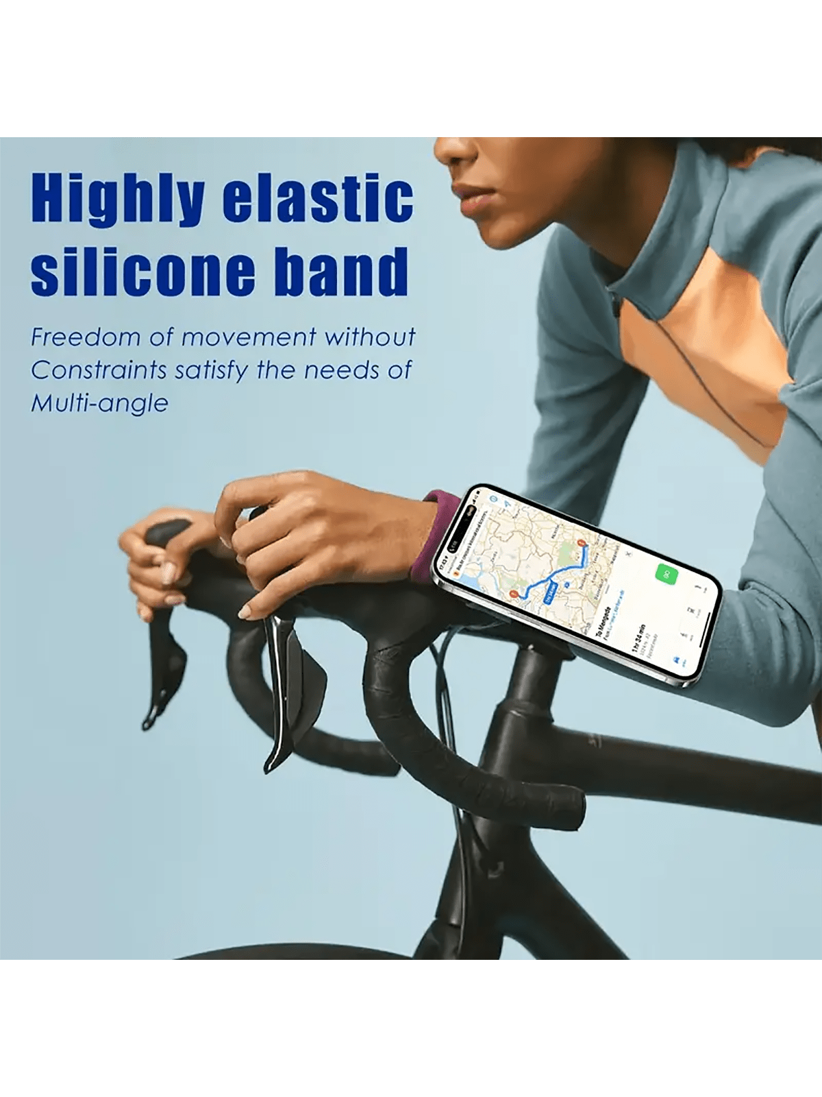 1pc 360 Degree Rotatable Magnetic Silicone Wristband Phone Holder - Waterproof ABS Armband Hands-Free Smartphone Mount With Quick Release For Running, Hiking, Cycling, Fishing, Fitness