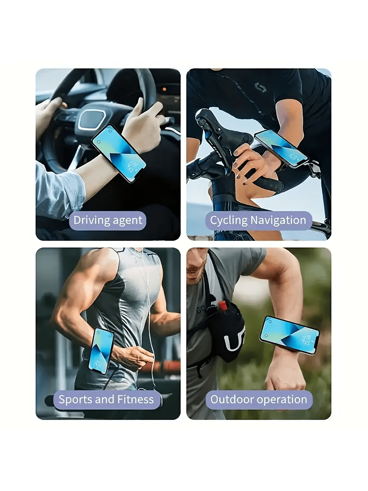 1pc 360 Degree Rotatable Magnetic Silicone Wristband Phone Holder - Waterproof ABS Armband Hands-Free Smartphone Mount With Quick Release For Running, Hiking, Cycling, Fishing, Fitness