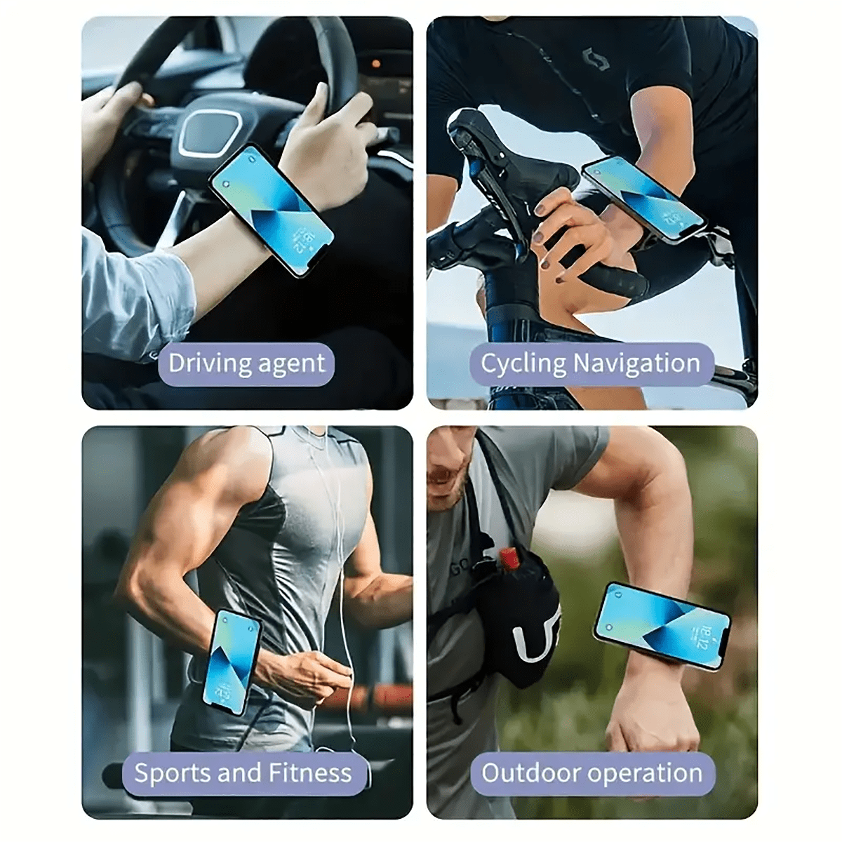 1pc 360 Degree Rotatable Magnetic Silicone Wristband Phone Holder - Waterproof ABS Armband Hands-Free Smartphone Mount With Quick Release For Running, Hiking, Cycling, Fishing, Fitness