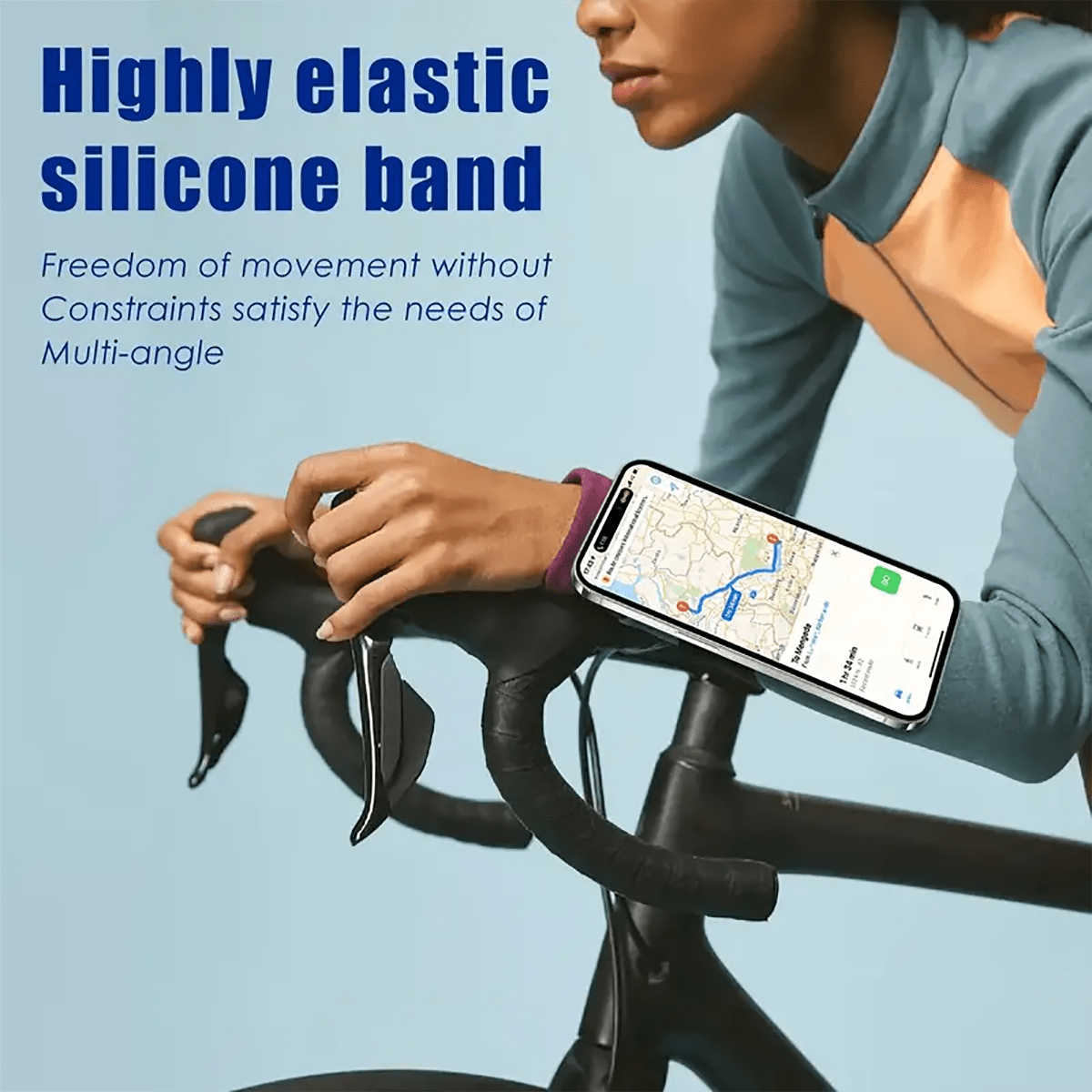 1pc 360 Degree Rotatable Magnetic Silicone Wristband Phone Holder - Waterproof ABS Armband Hands-Free Smartphone Mount With Quick Release For Running, Hiking, Cycling, Fishing, Fitness