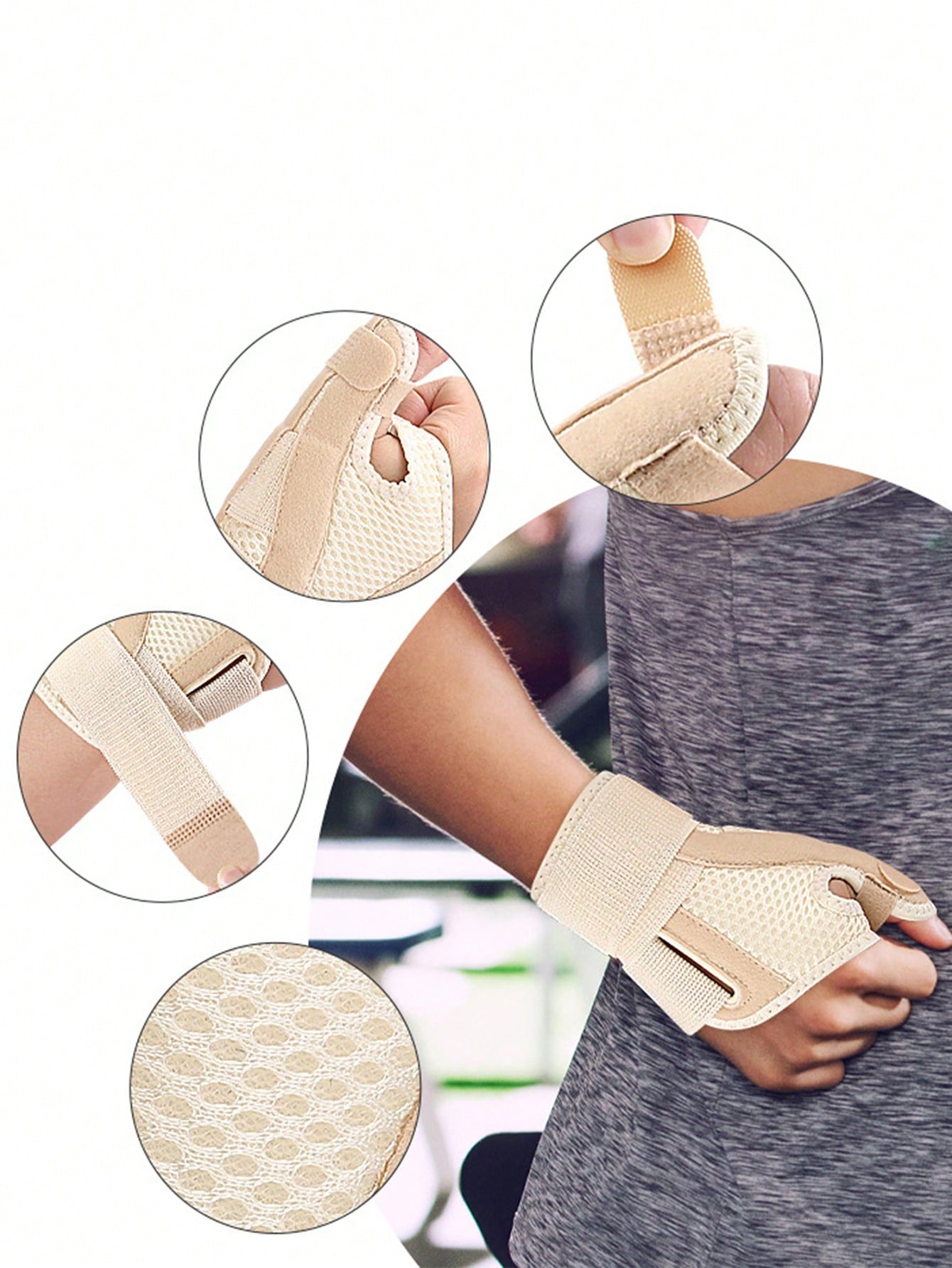 Men Sports Wrist,Unisex Wrist Breathable Strap Fixed Thumb Support Wrist Strap Tendon Sheath Pressure Gloves