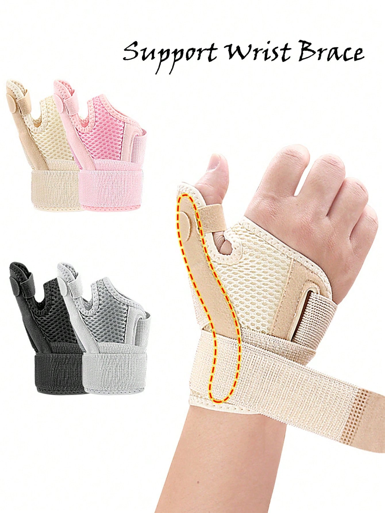 Men Sports Wrist,Unisex Wrist Breathable Strap Fixed Thumb Support Wrist Strap Tendon Sheath Pressure Gloves