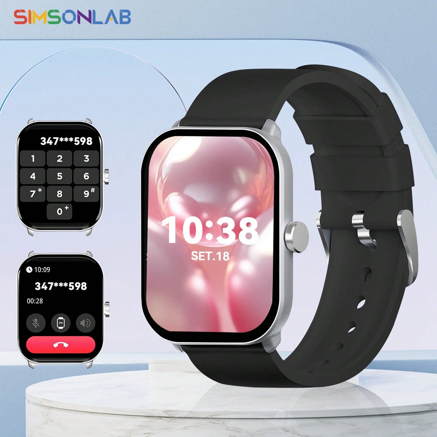 SIMSONLAB 2024 NEW Smart Watch For Women, 2.01 Inch HD Display Screen Smart Watch Support Call Function (Answer/Reject), Combination Lock, SOS, Voice Assistant, Game, Fitness Tracker With 50  Sports Modes, Sporty Smart Watch Compatible With IPhone