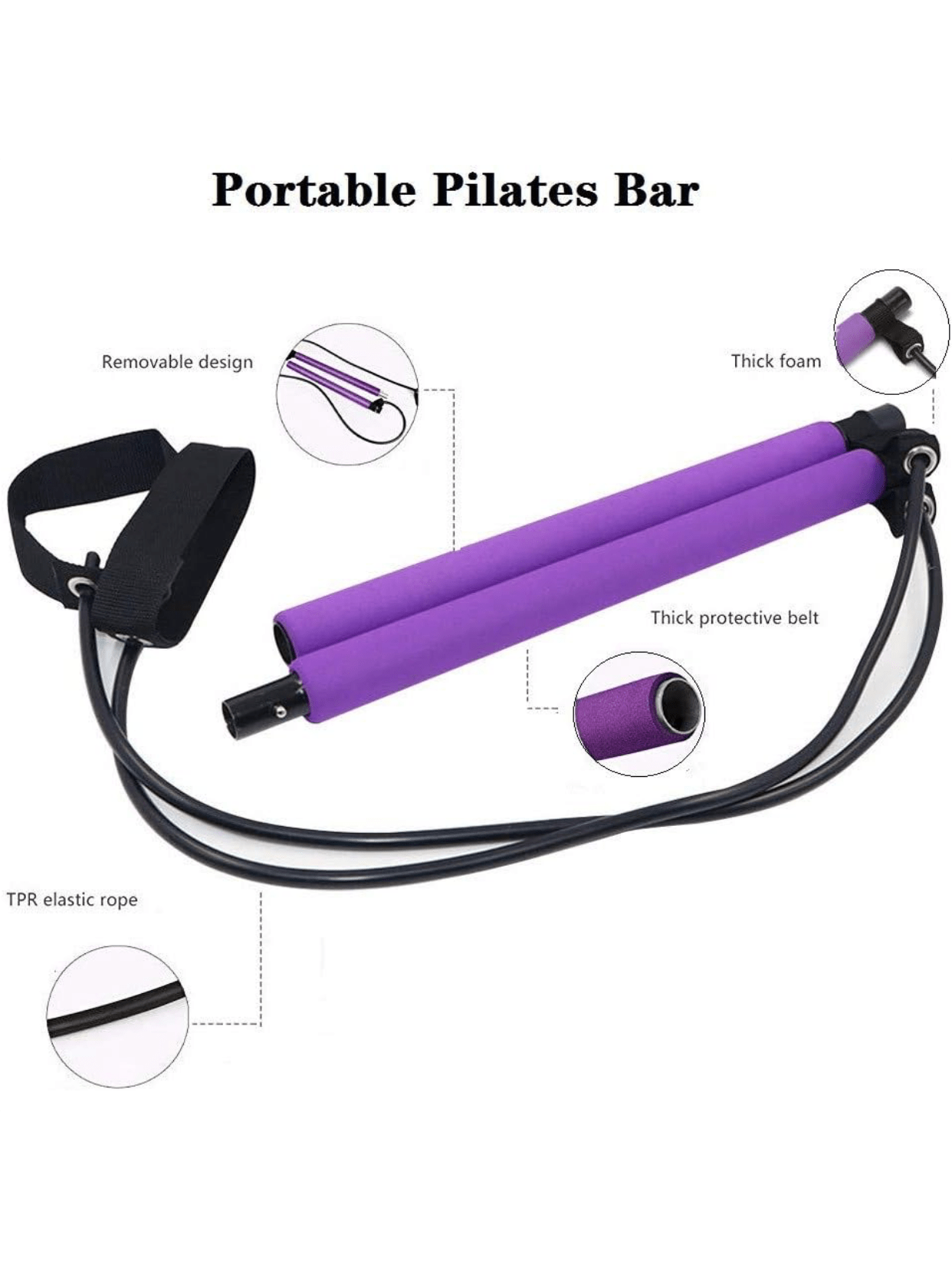 Portable Pull Up Fitness Resistance Training Bar, Yoga Tension Bar For Chest Expansion, Arm Strength, Pilates Fitness Bar, Gym Exercise Equipment, Sports Equipment, Gym Accessories