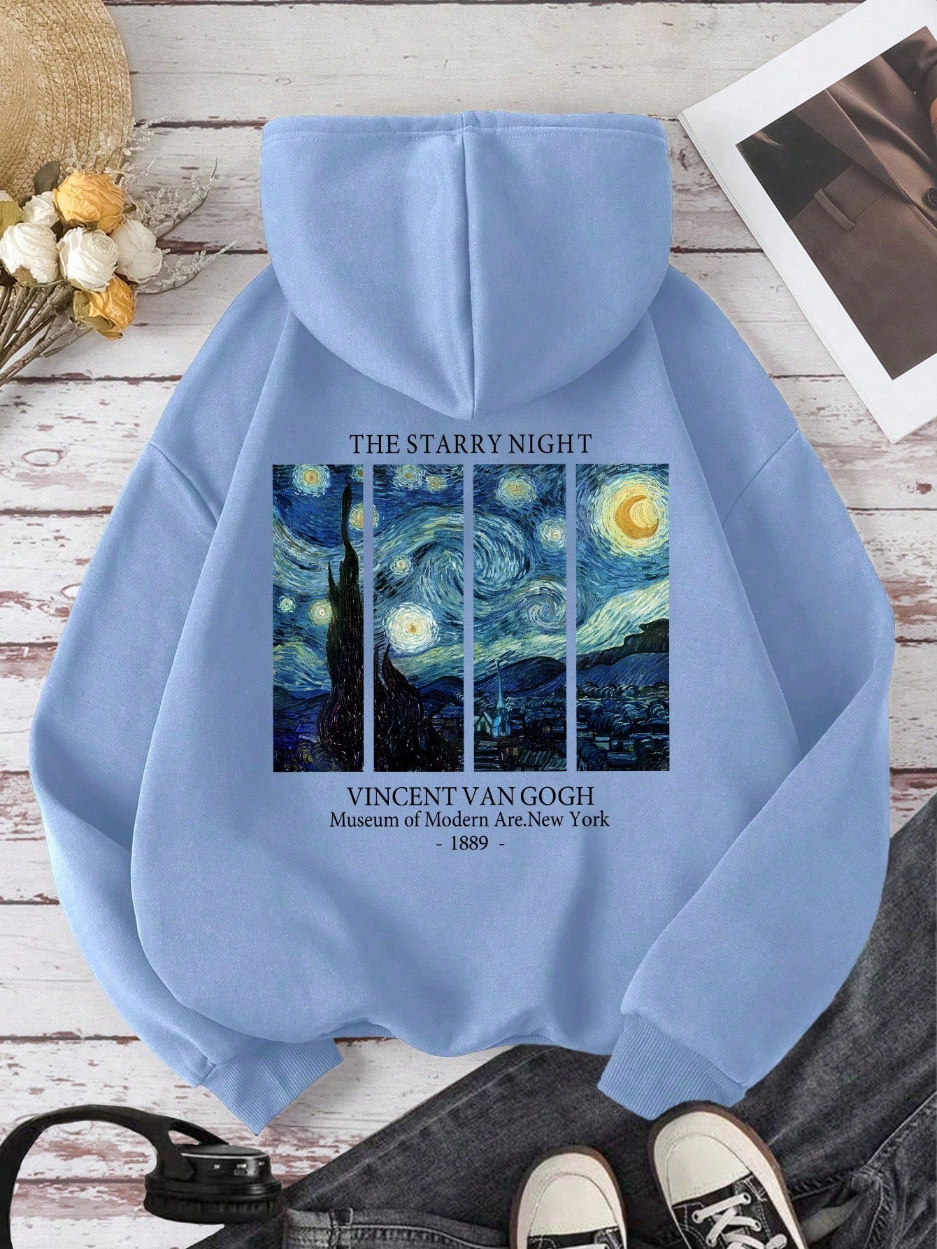 INAWLY Plus Size Graphic Print Casual Hoodie Sweatshirt