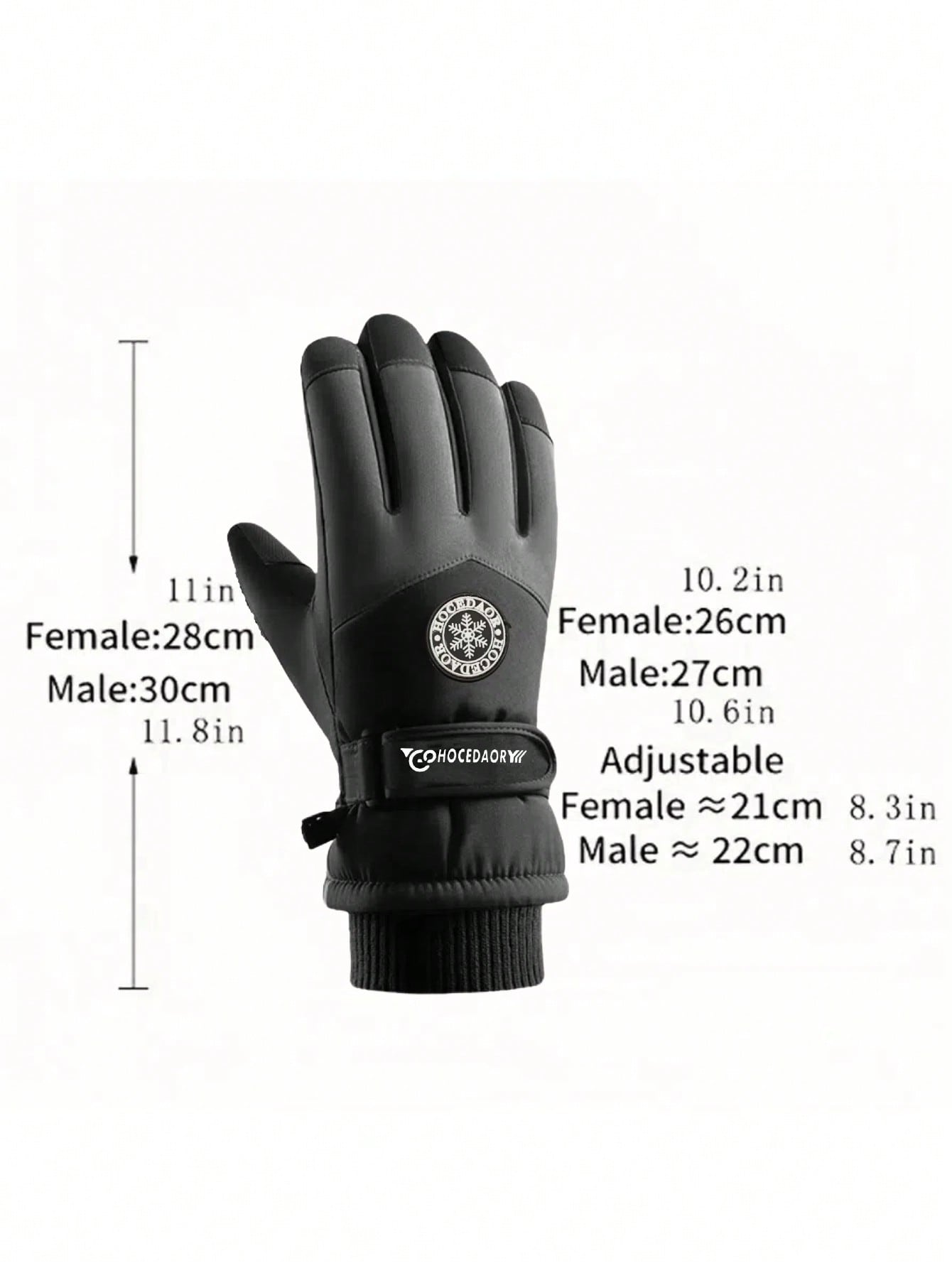 1 Pair Winter Ski Warm Gloves, Unisex Outdoor Riding Touchscreen Anti-Slip Fleece Windproof Gloves