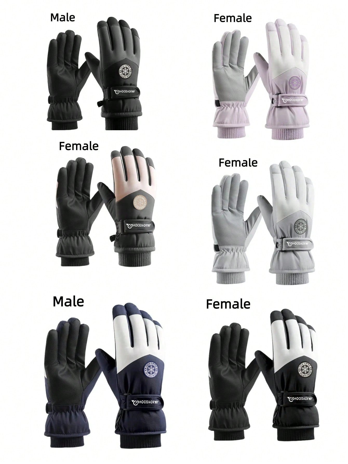 1 Pair Winter Ski Warm Gloves, Unisex Outdoor Riding Touchscreen Anti-Slip Fleece Windproof Gloves