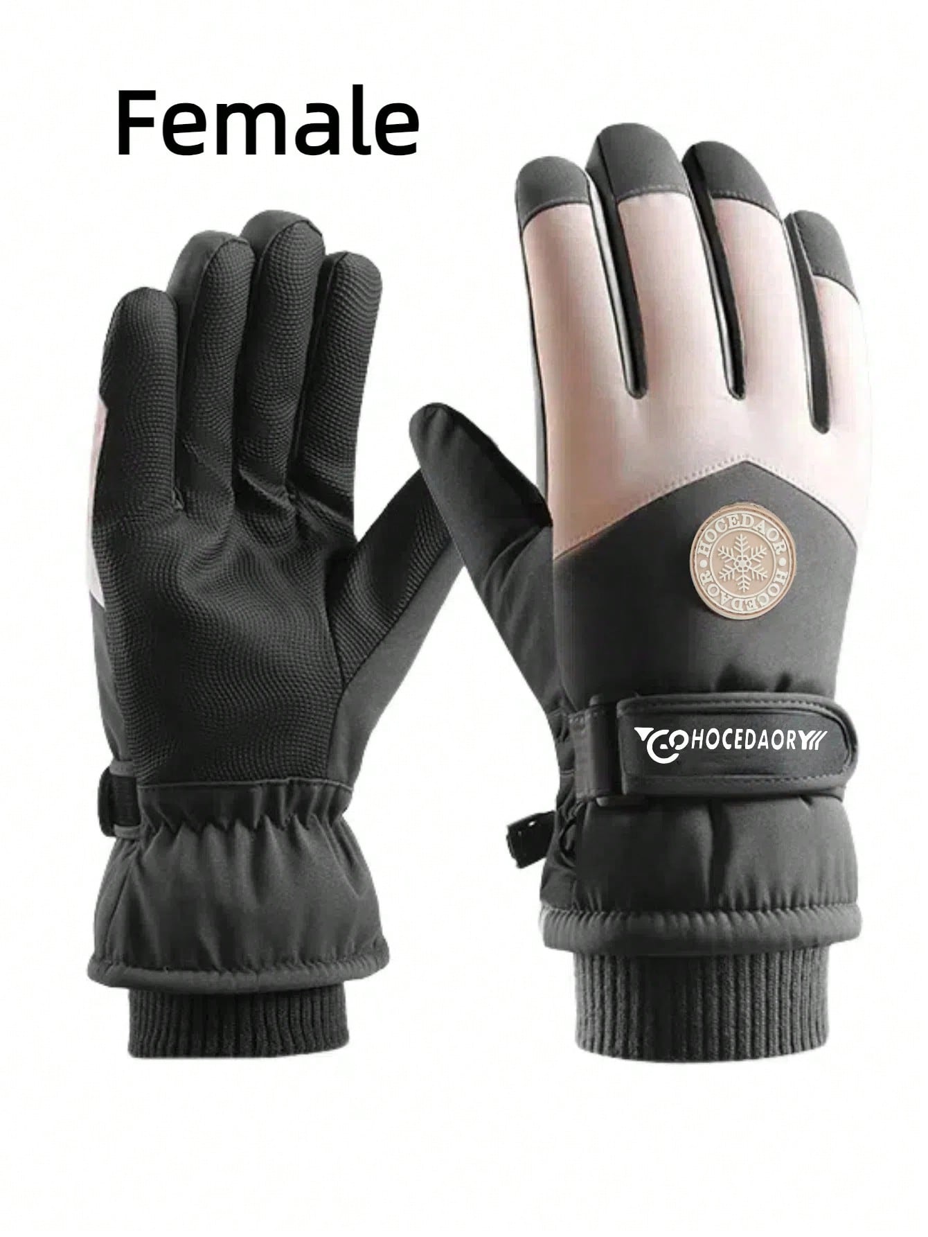 1 Pair Winter Ski Warm Gloves, Unisex Outdoor Riding Touchscreen Anti-Slip Fleece Windproof Gloves