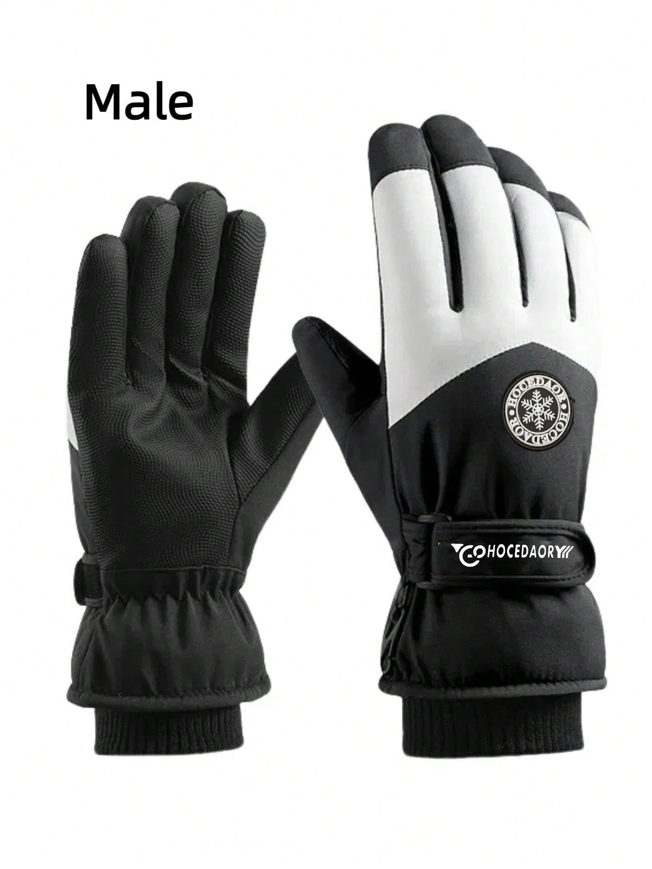 1 Pair Winter Ski Warm Gloves, Unisex Outdoor Riding Touchscreen Anti-Slip Fleece Windproof Gloves