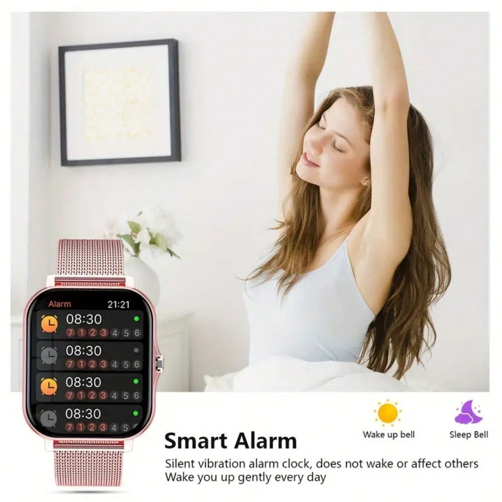 Smart Watch Full Touch Screen: With Sleep Tracker, Wireless Call, Pedometer, Music Control, Games, Fitness Smart Bracelet For Android/ IOS Phones, Perfect For Women