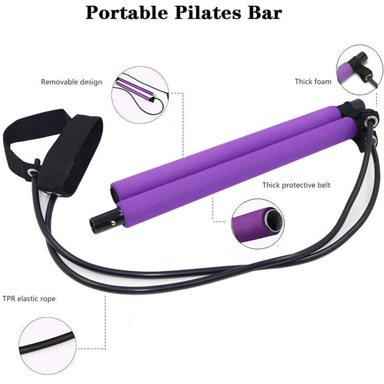 Portable Pull Up Fitness Resistance Training Bar, Yoga Tension Bar For Chest Expansion, Arm Strength, Pilates Fitness Bar, Gym Exercise Equipment, Sports Equipment, Gym Accessories